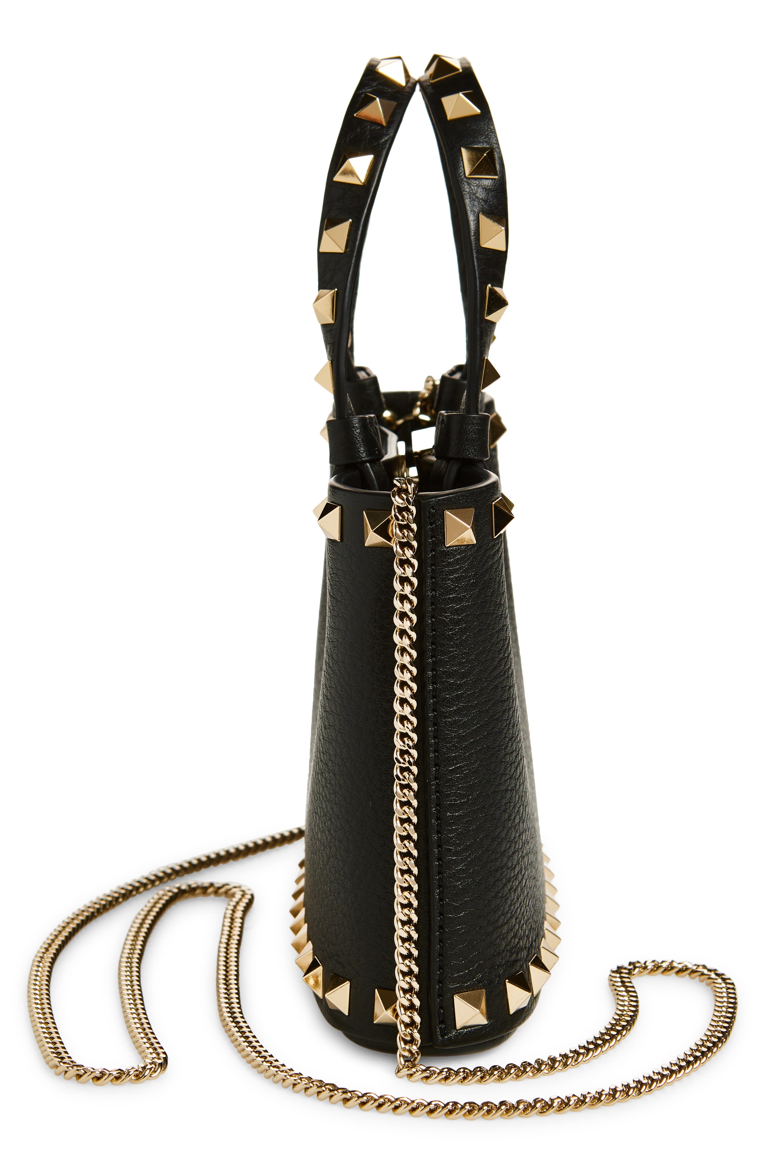 Valentino Garavani Mini Rockstud Leather Top Handle Bag in Nero at Nordstrom - 7