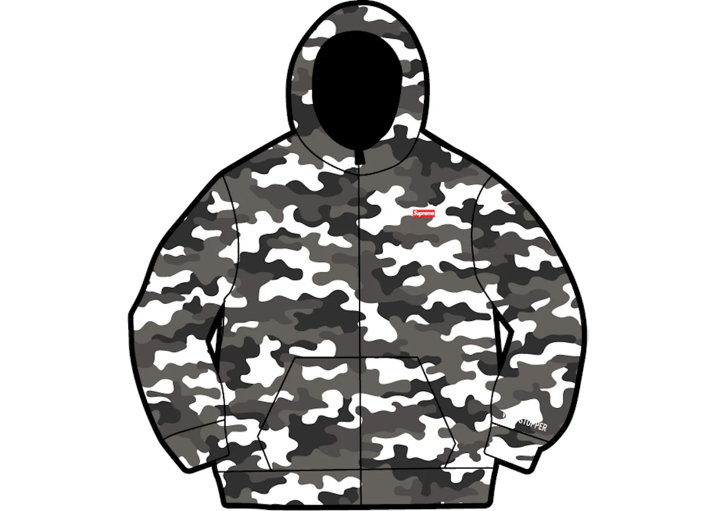 Supreme WINDSTOPPER Zip Up Hooded Sweatshirt Snow Camo - 1