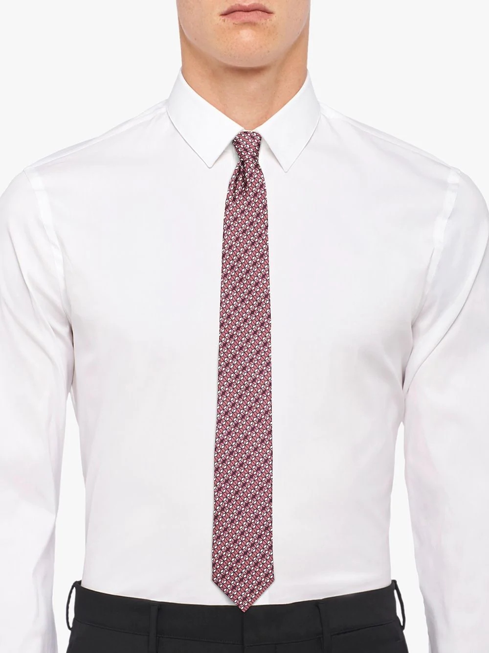 geometric print tie - 3