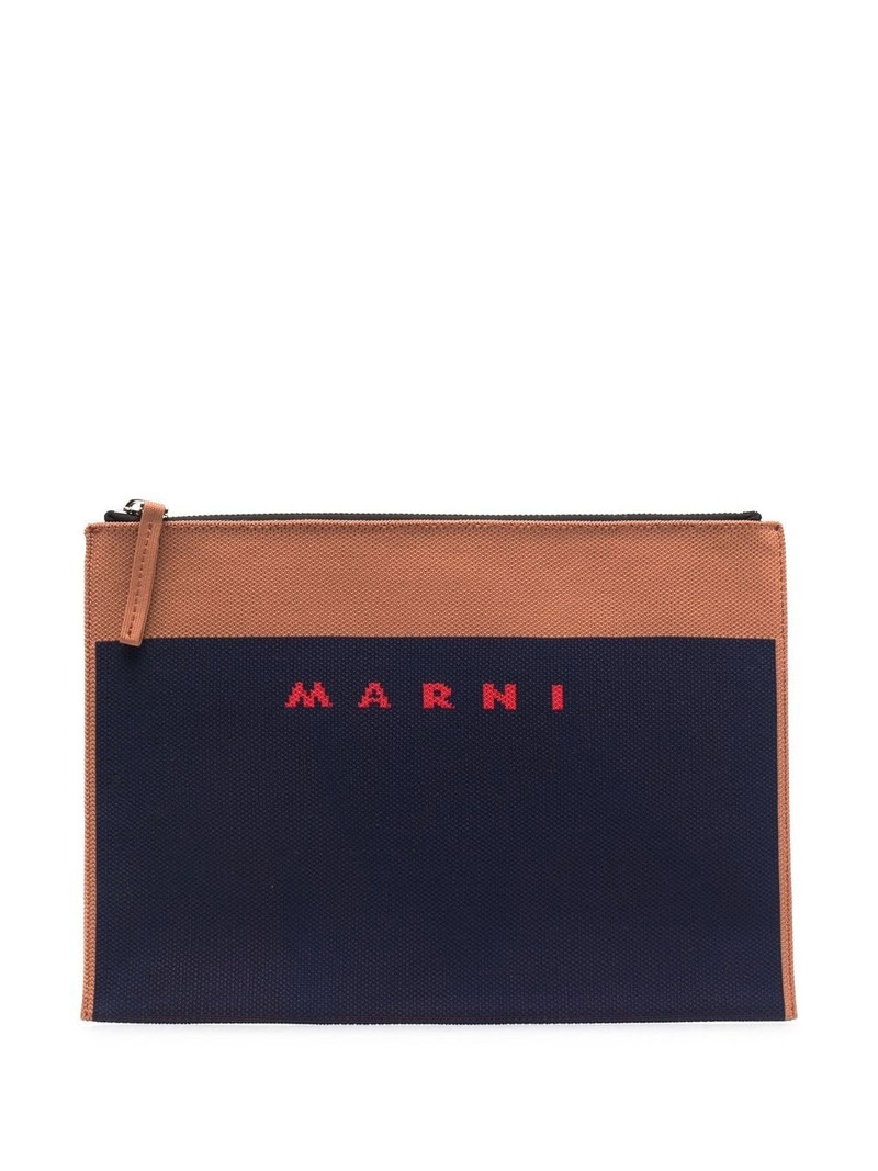 logo print clutch bag 1
