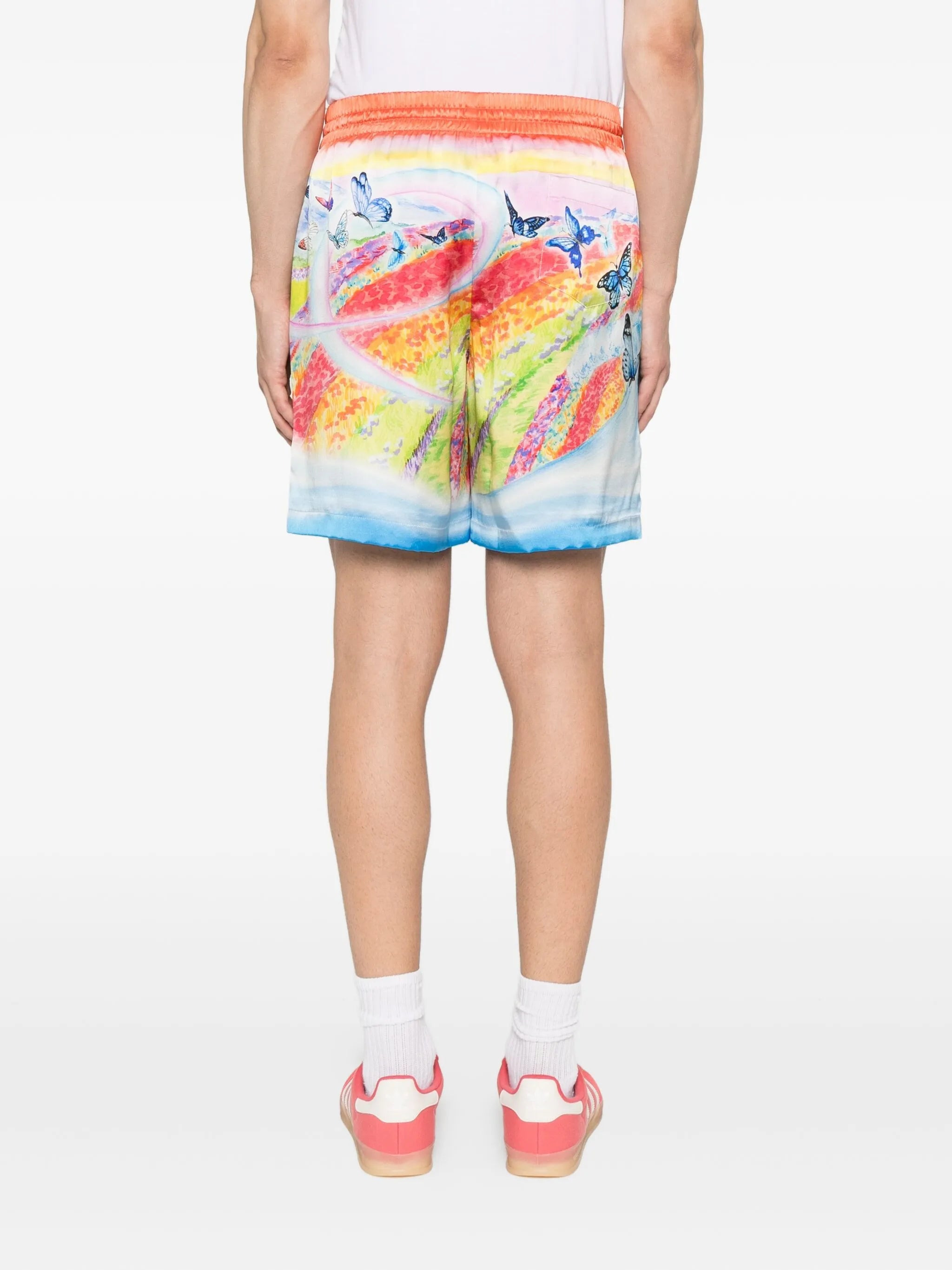 landscape-wave print shorts - 4