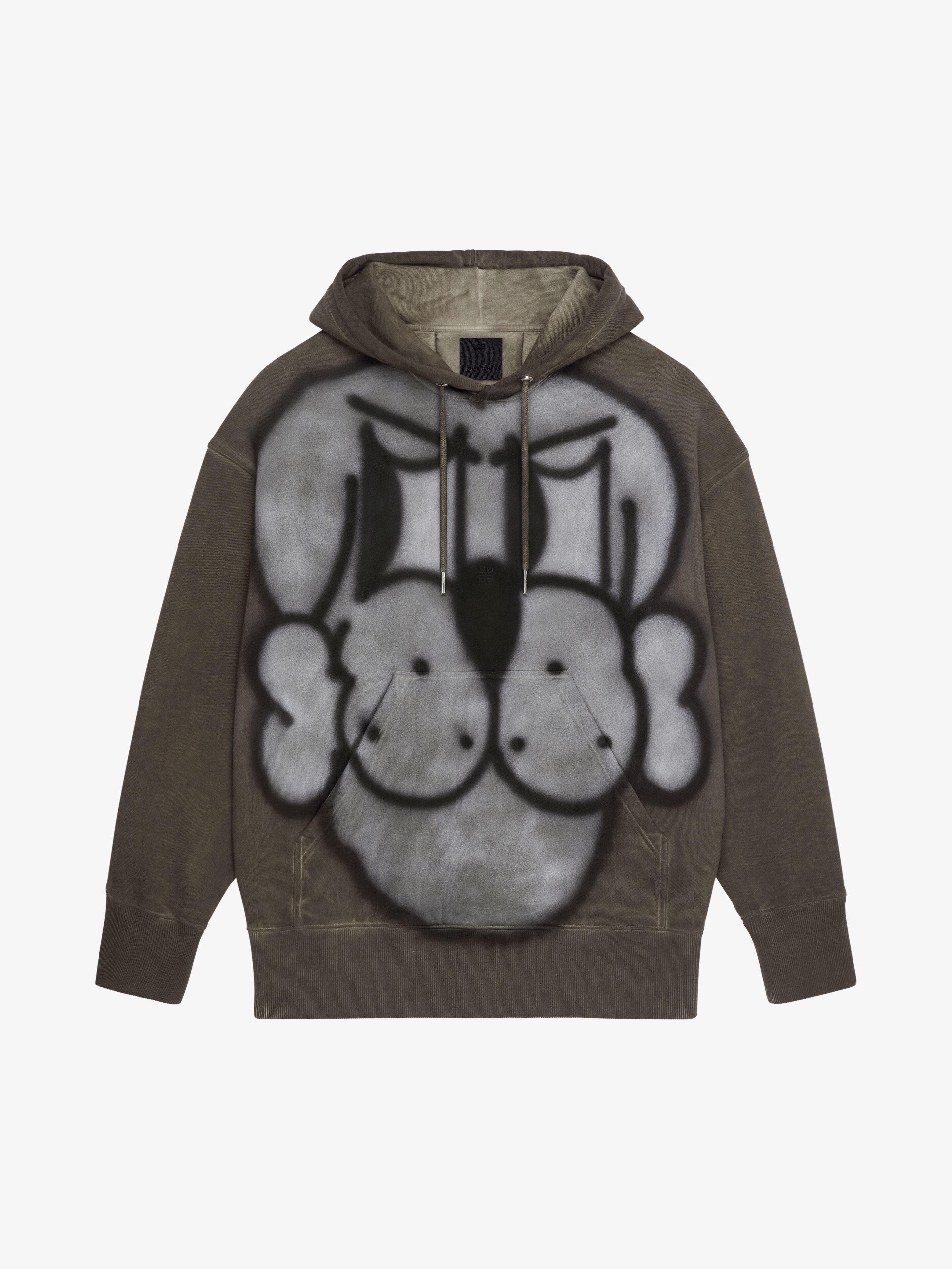 OVERSIZED HOODIE WITH TAG EFFECT DOG PRINTS - 1
