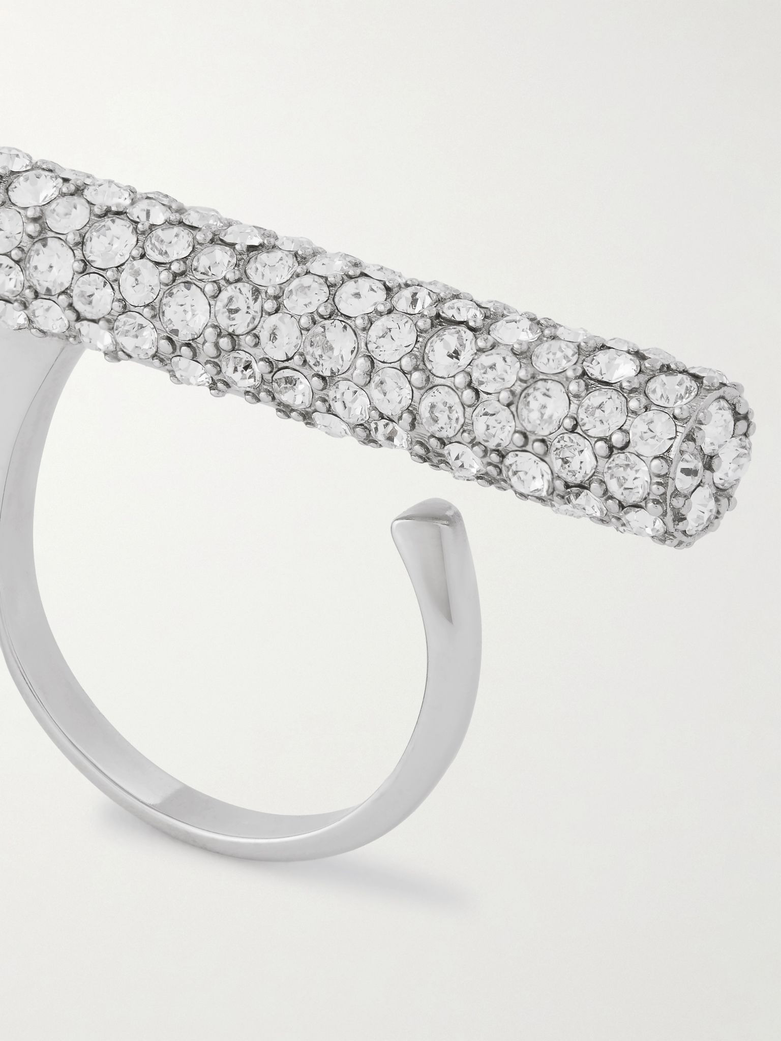 T-Bar silver-tone crystal ring Silver - 4