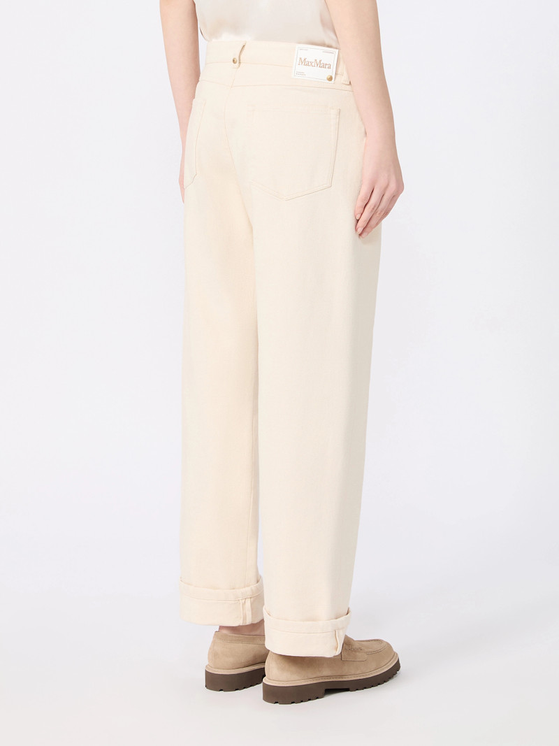VIRNA Cotton bull denim trousers - NATURAL 4