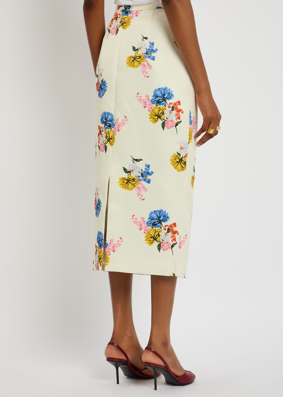 Emilia Wickstead Lorelei Floral-printed Faille Midi Skirt - 3