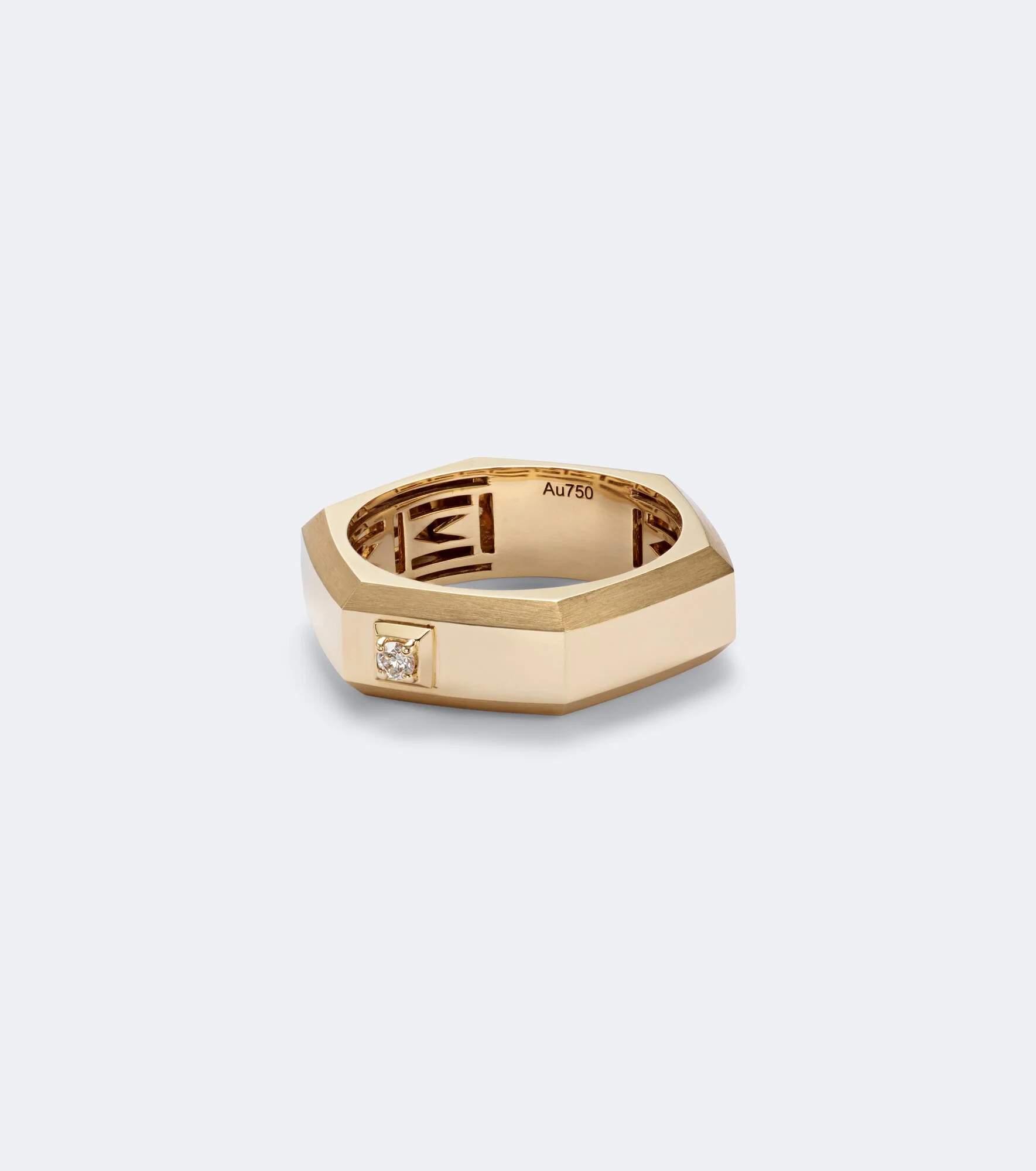 Moderniste Medium 18kt gold ring with diamond - 1