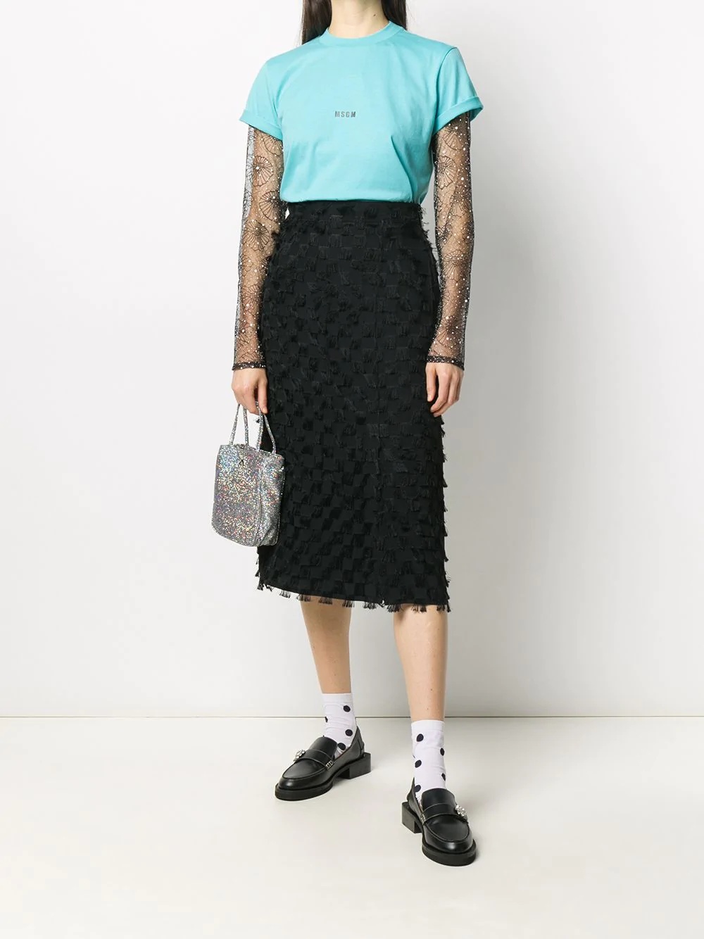 fringed mid-length skirt - 2