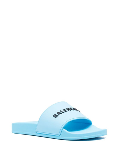 BALENCIAGA logo-detail pool slides outlook