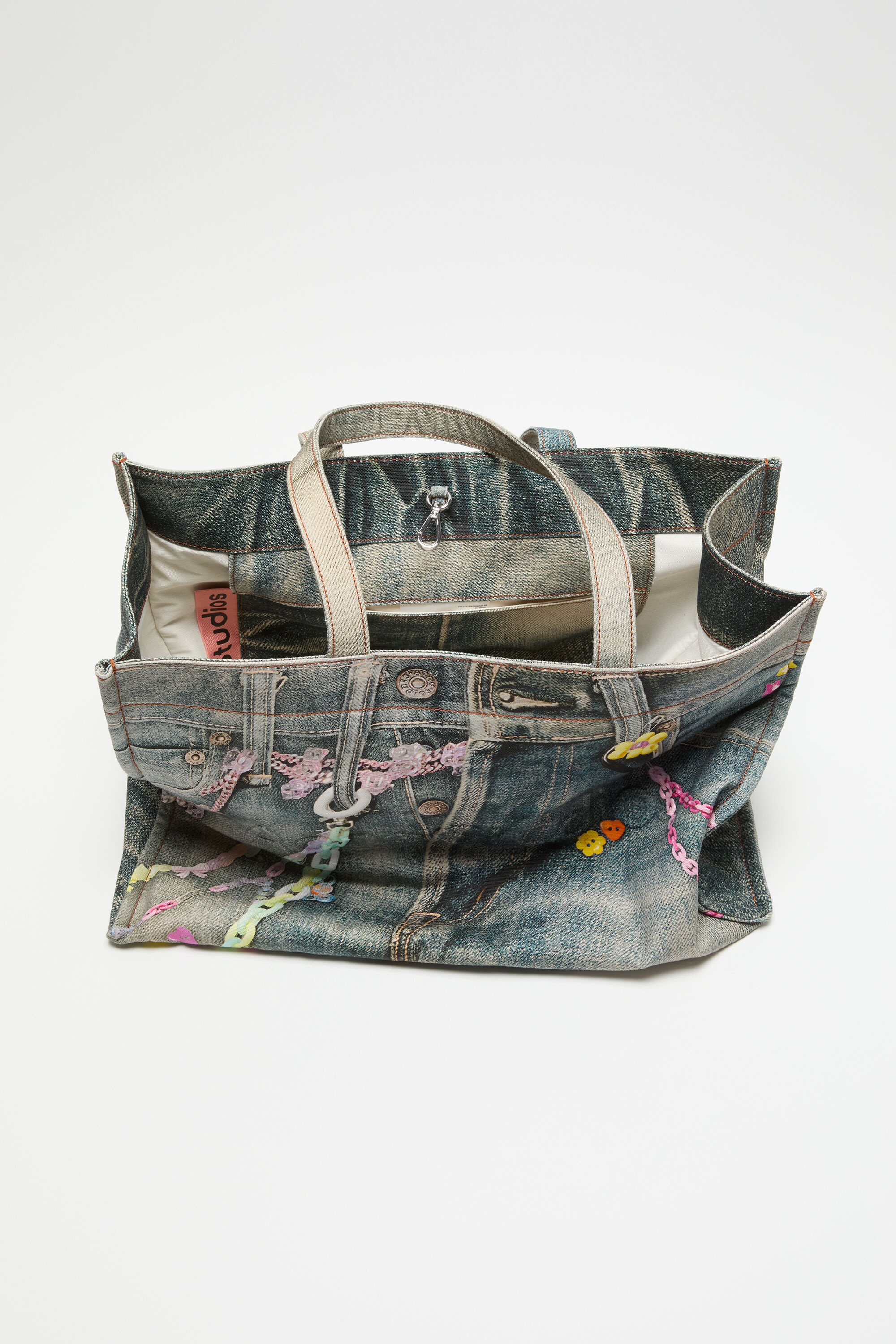 Logo shoulder tote bag - Mid blue - 5