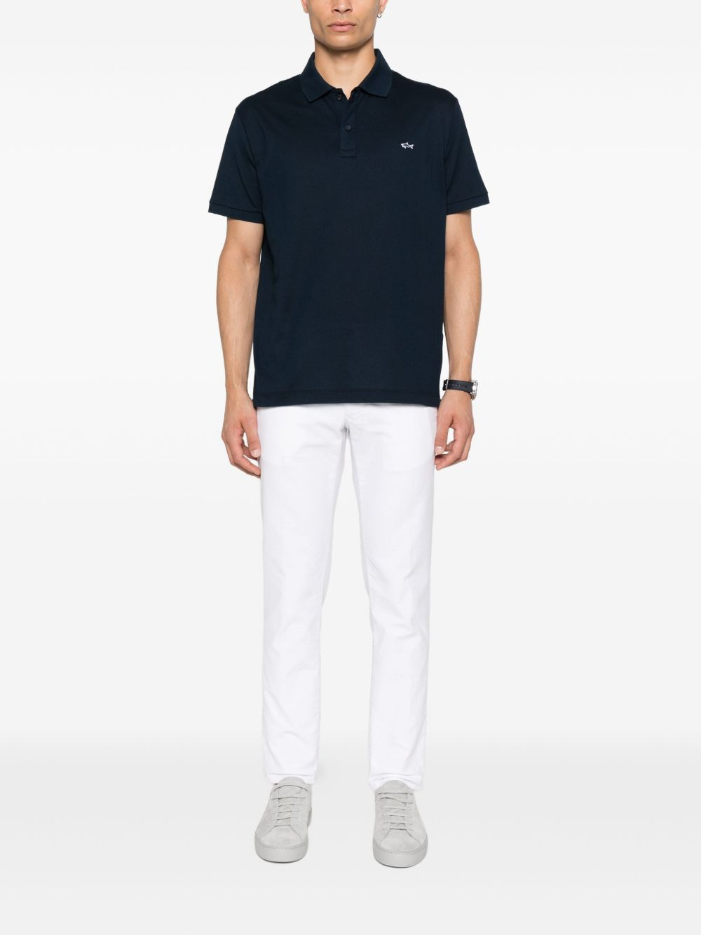 embroidered logo polo shirt - 2