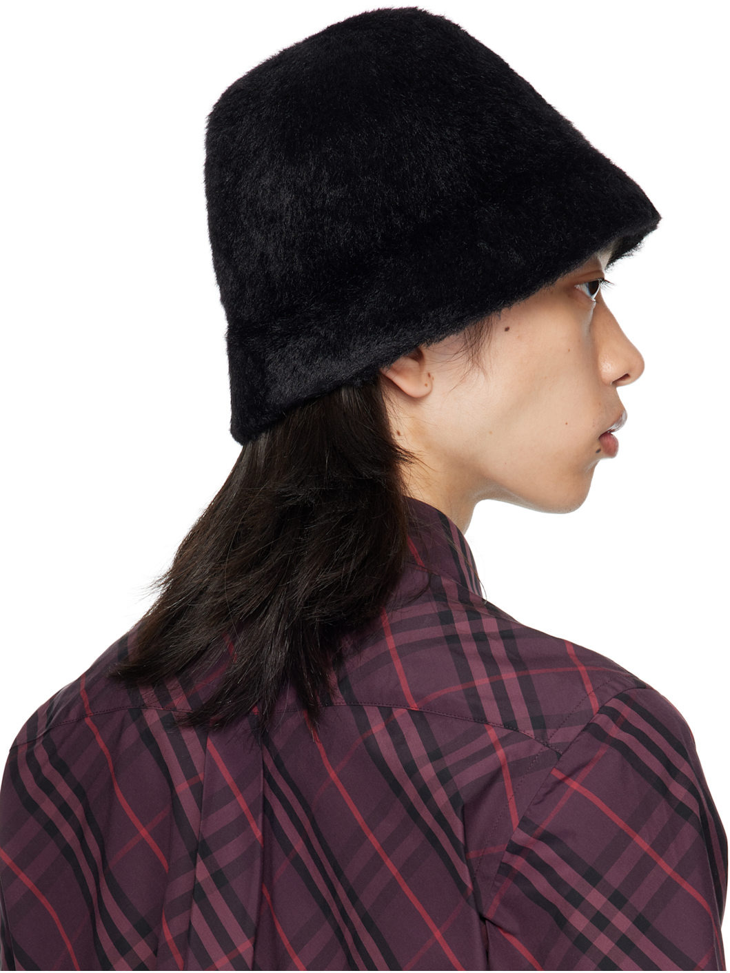 Black Knight Stamp Faux Fur Bucket Hat - 3