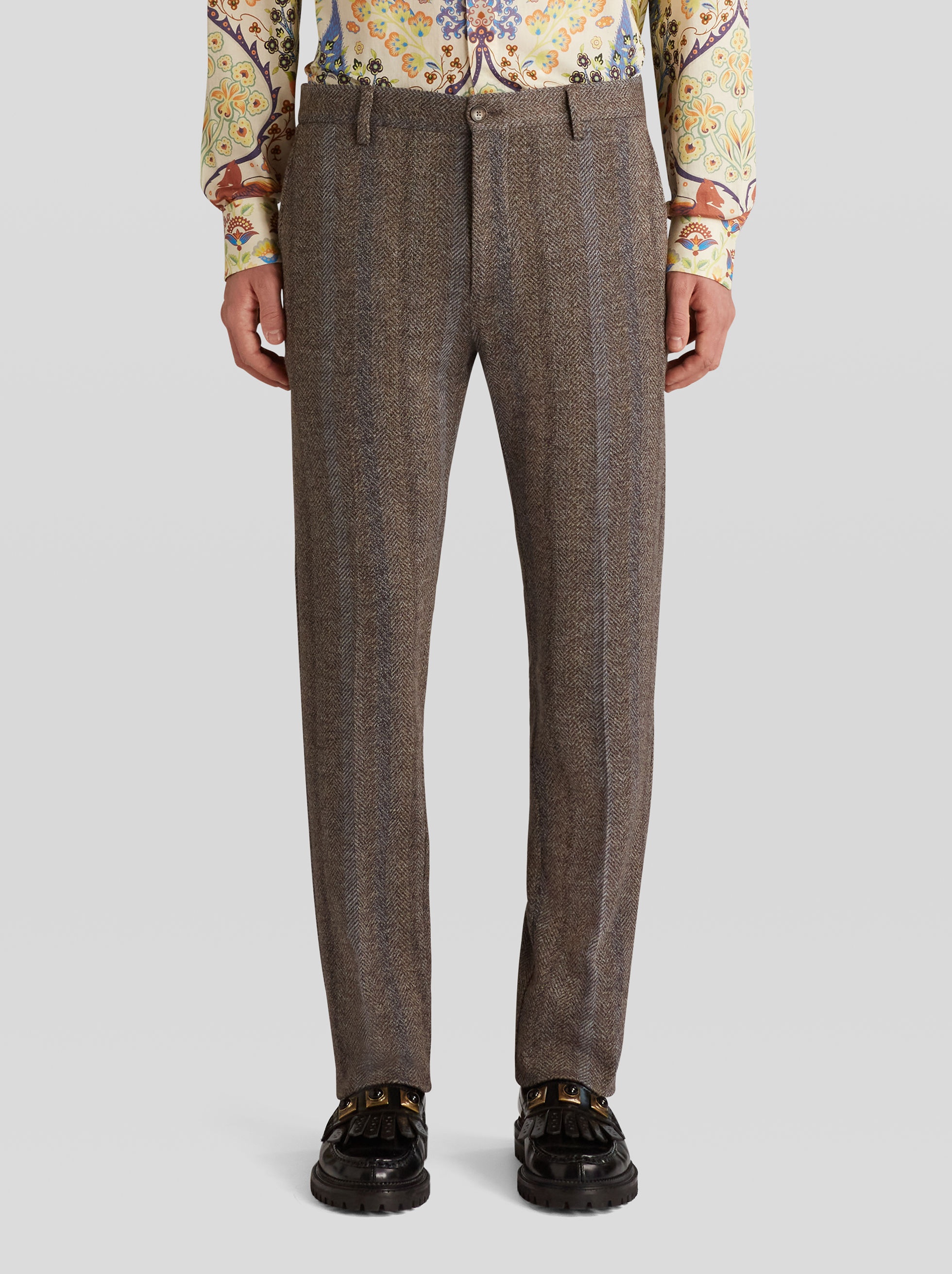 JERSEY TROUSERS WITH TWILL PATTERN - 2