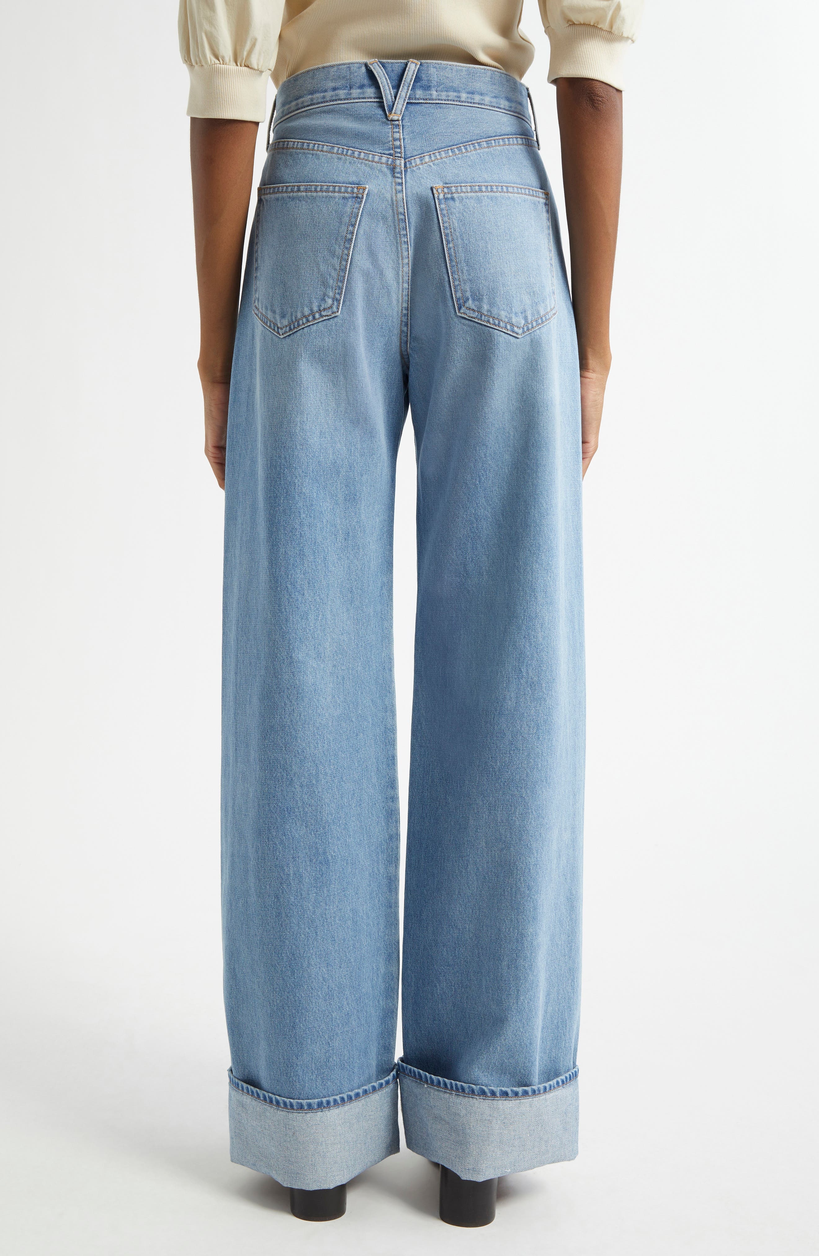 Veronica Beard Taylor High Waist Wide Leg Jeans in Bright Nova at Nordstrom - 3