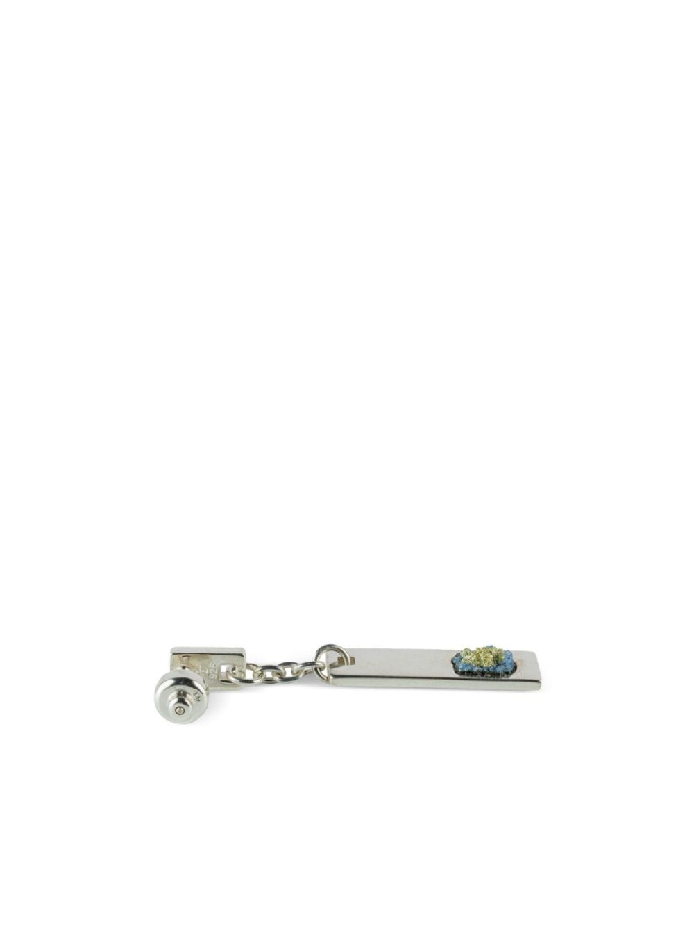 plate dangle single earring - 3
