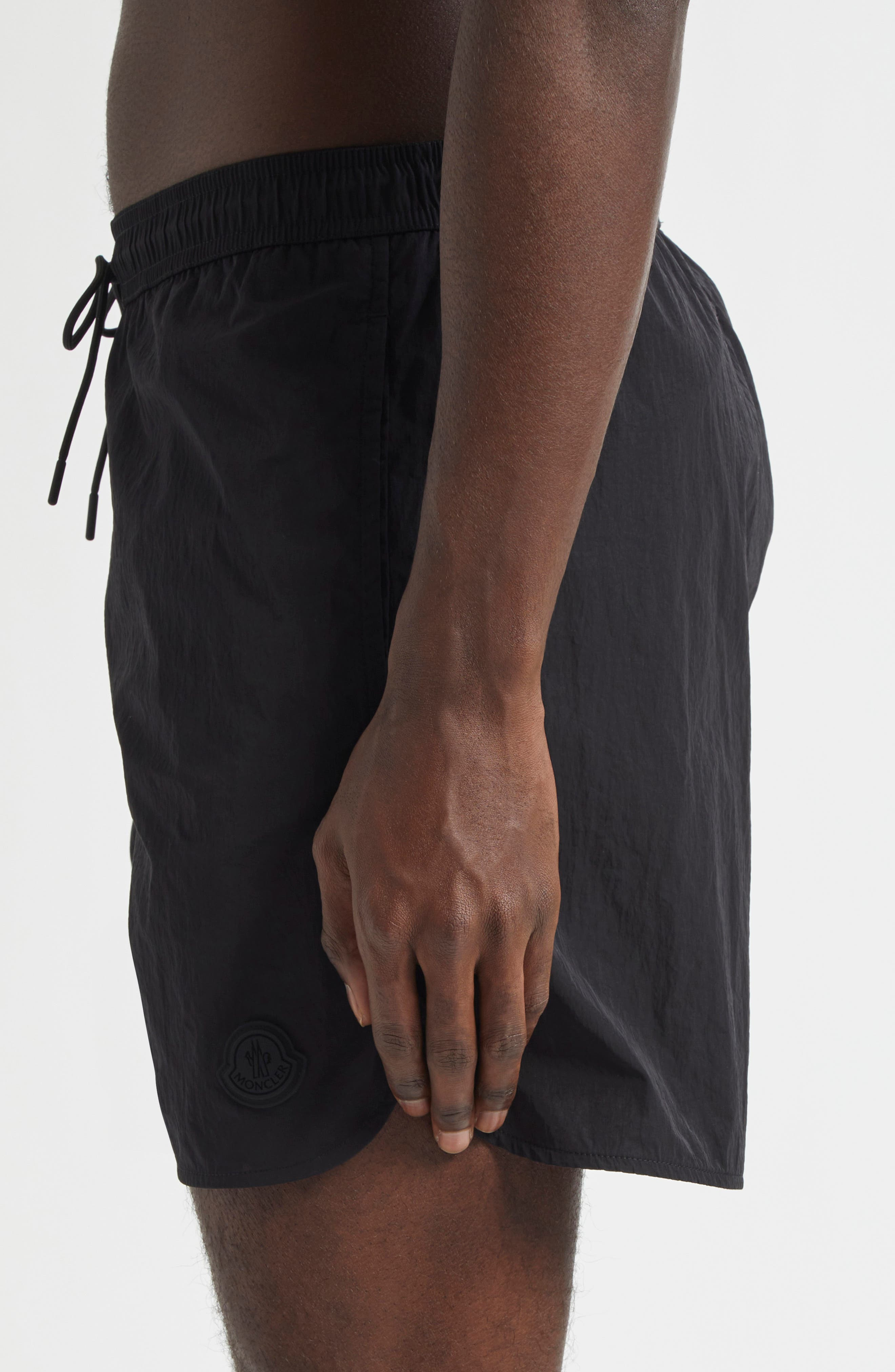 Moncler Crinkled Nylon Swim Trunks in Black at Nordstrom - 3