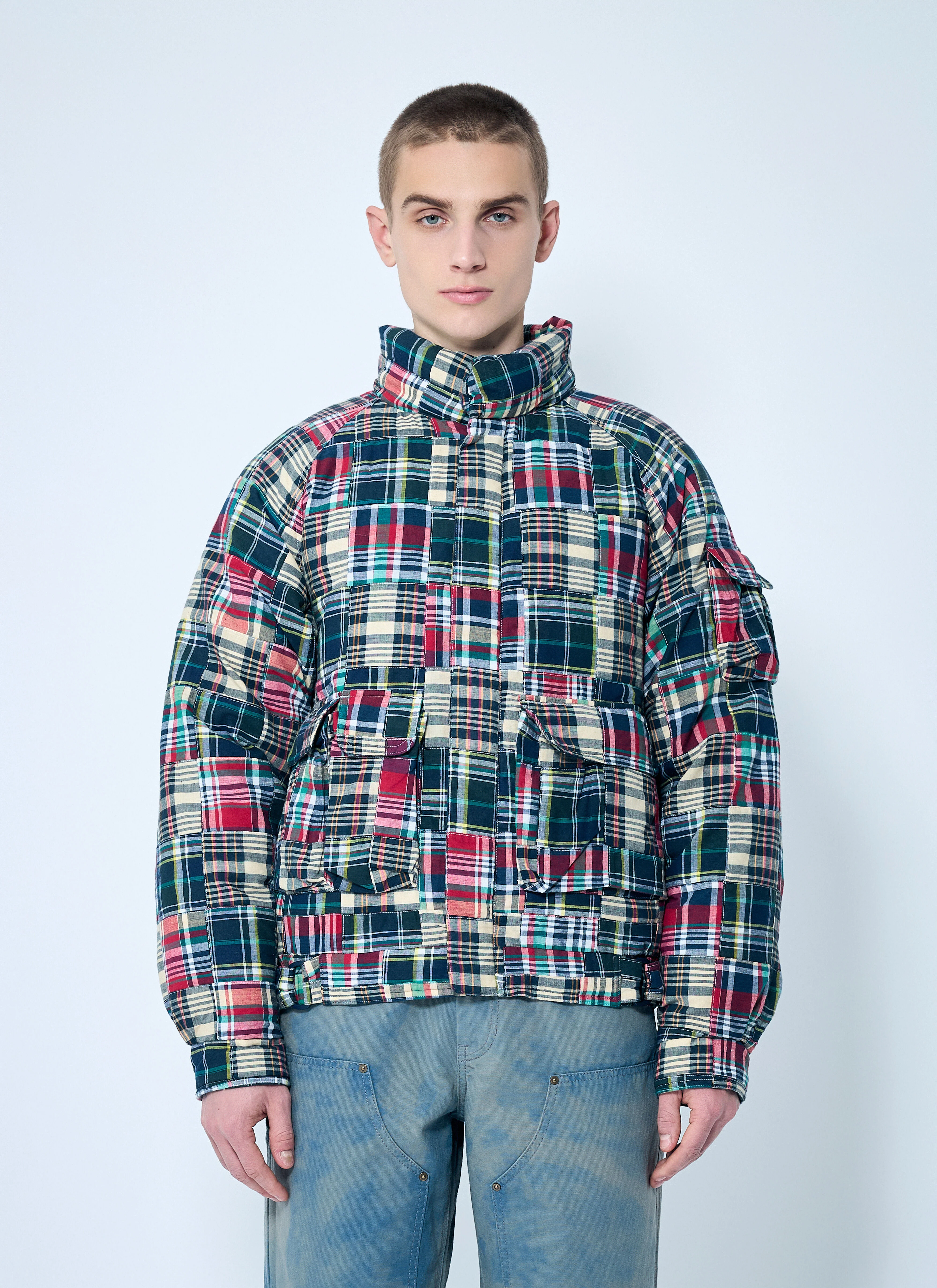 Patchwork Multi Pocket Down Jacket - 1