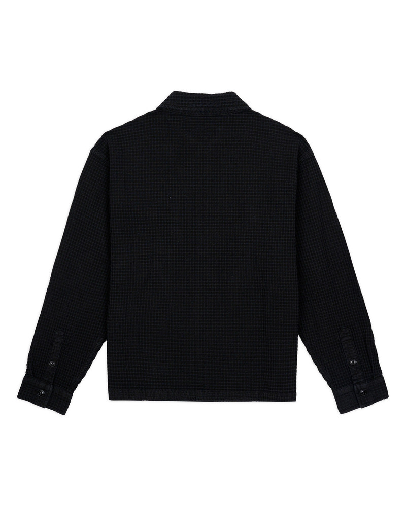 Waffle Button Front Shirt - Black 3