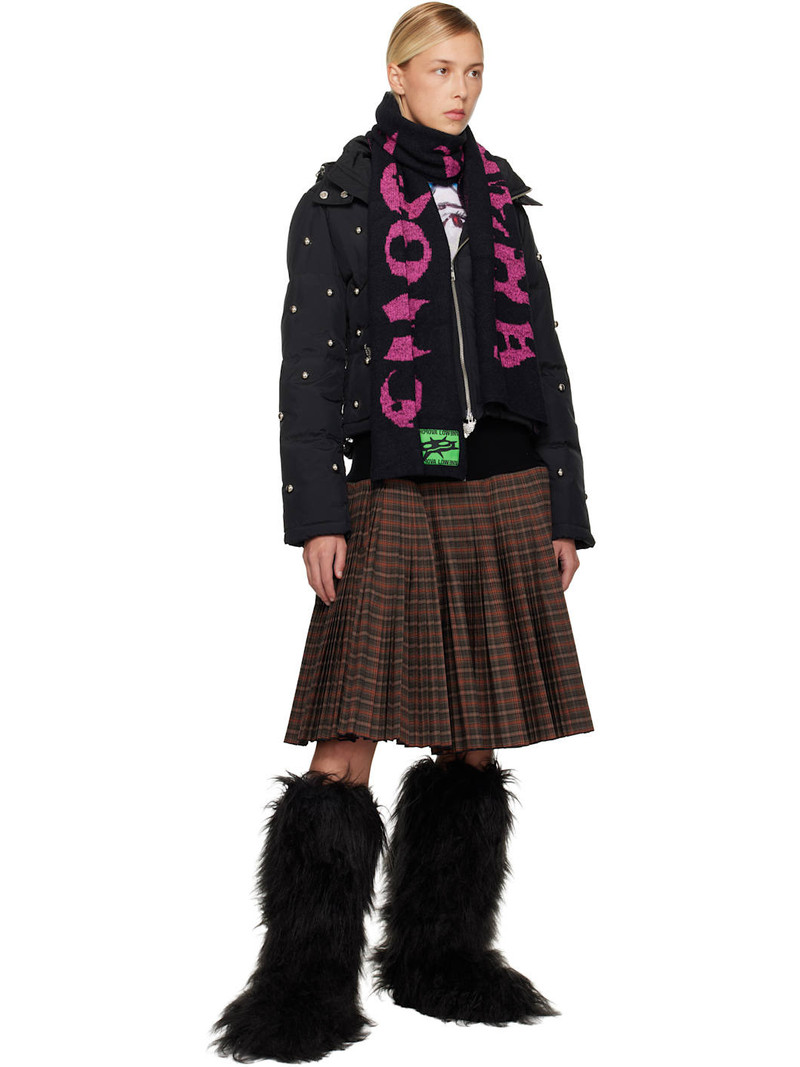 Black & Pink Cyber 'Chopova Lowena' Scarf 3