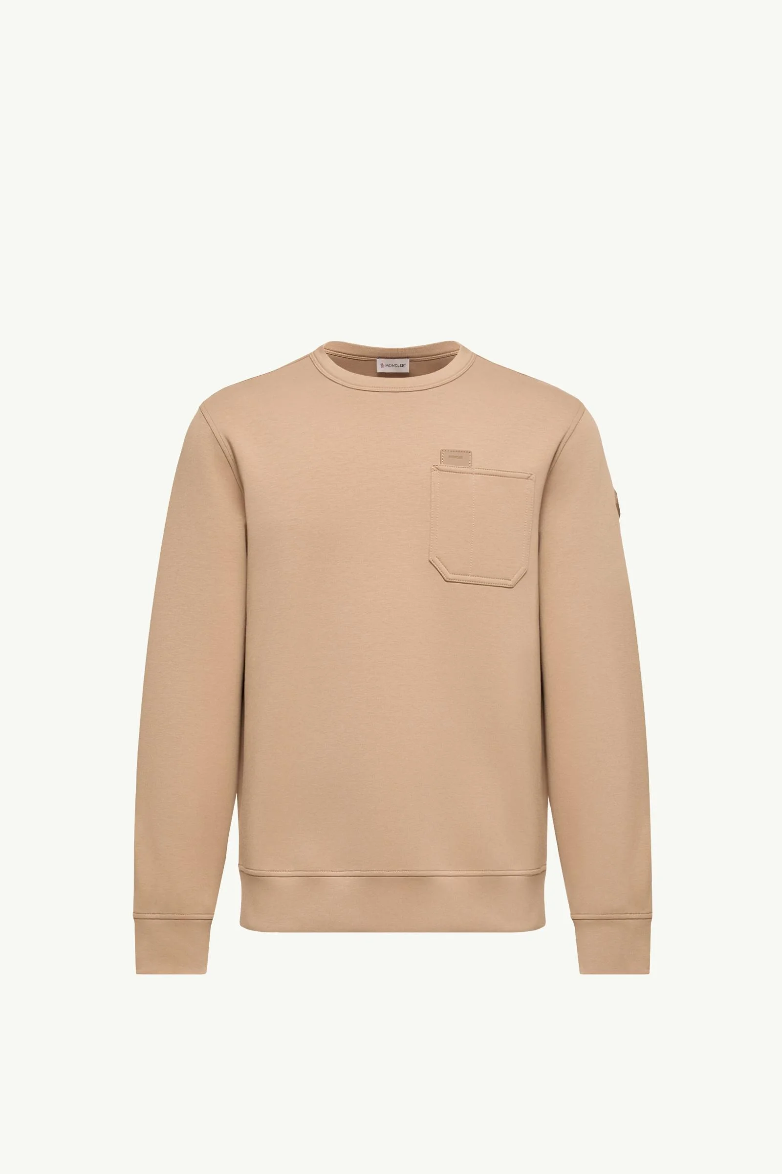Leather Logo Tag Cotton Blend Sweatshirt - 1