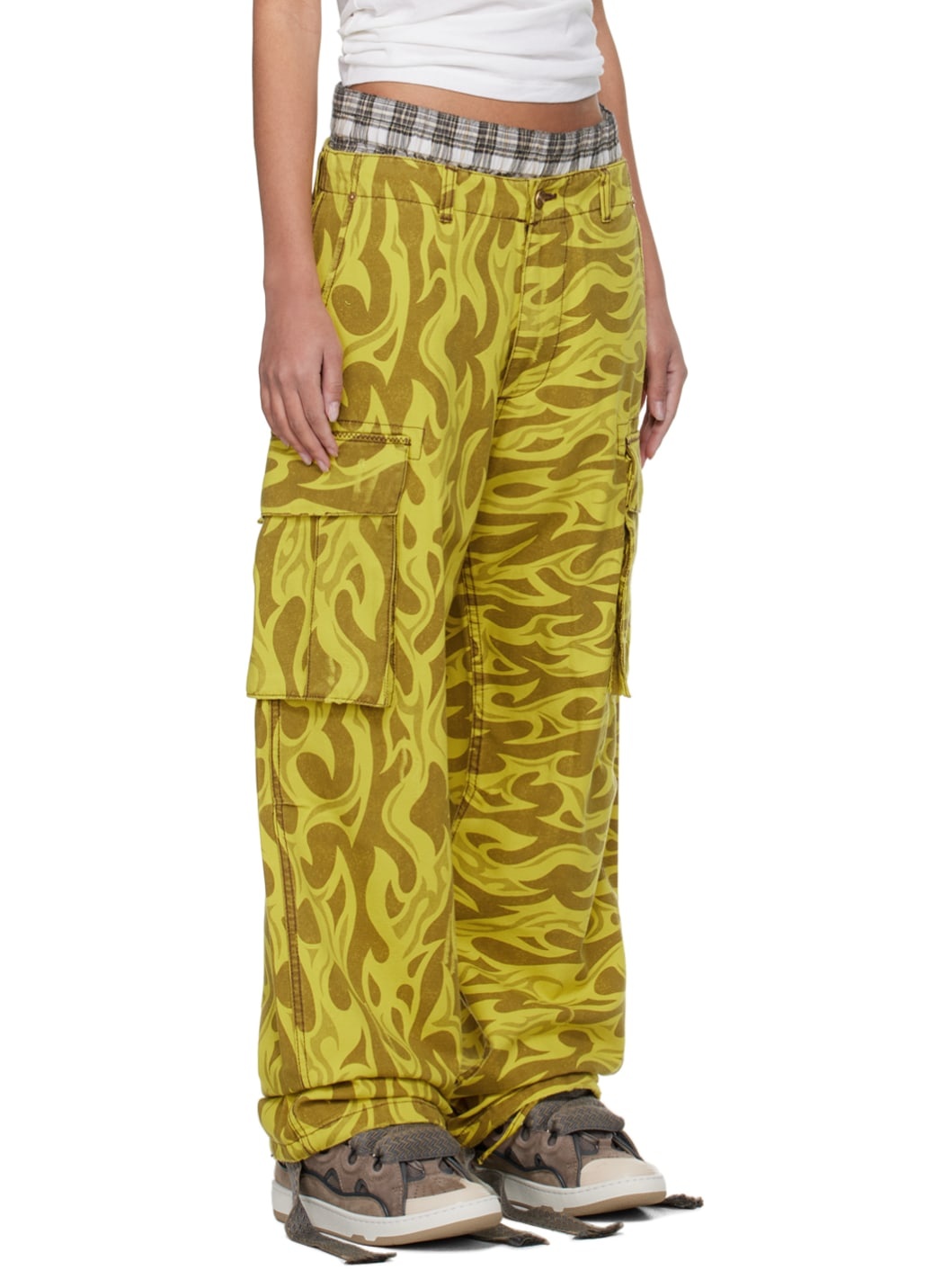 Yellow Flame Cargo Pants - 2