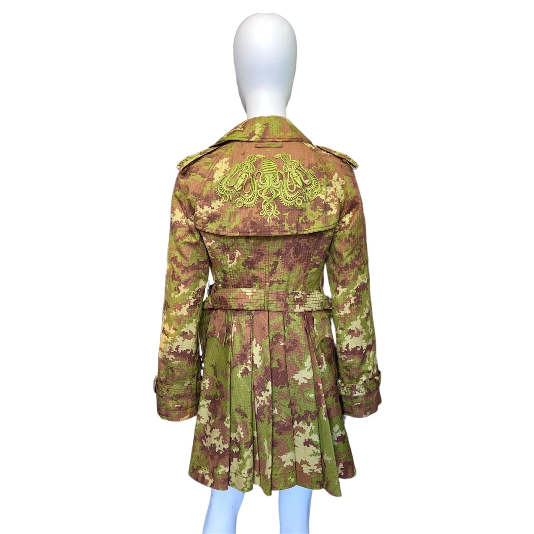 Jean Paul Gaultier spring 2008 camo pirate pleated trench coat