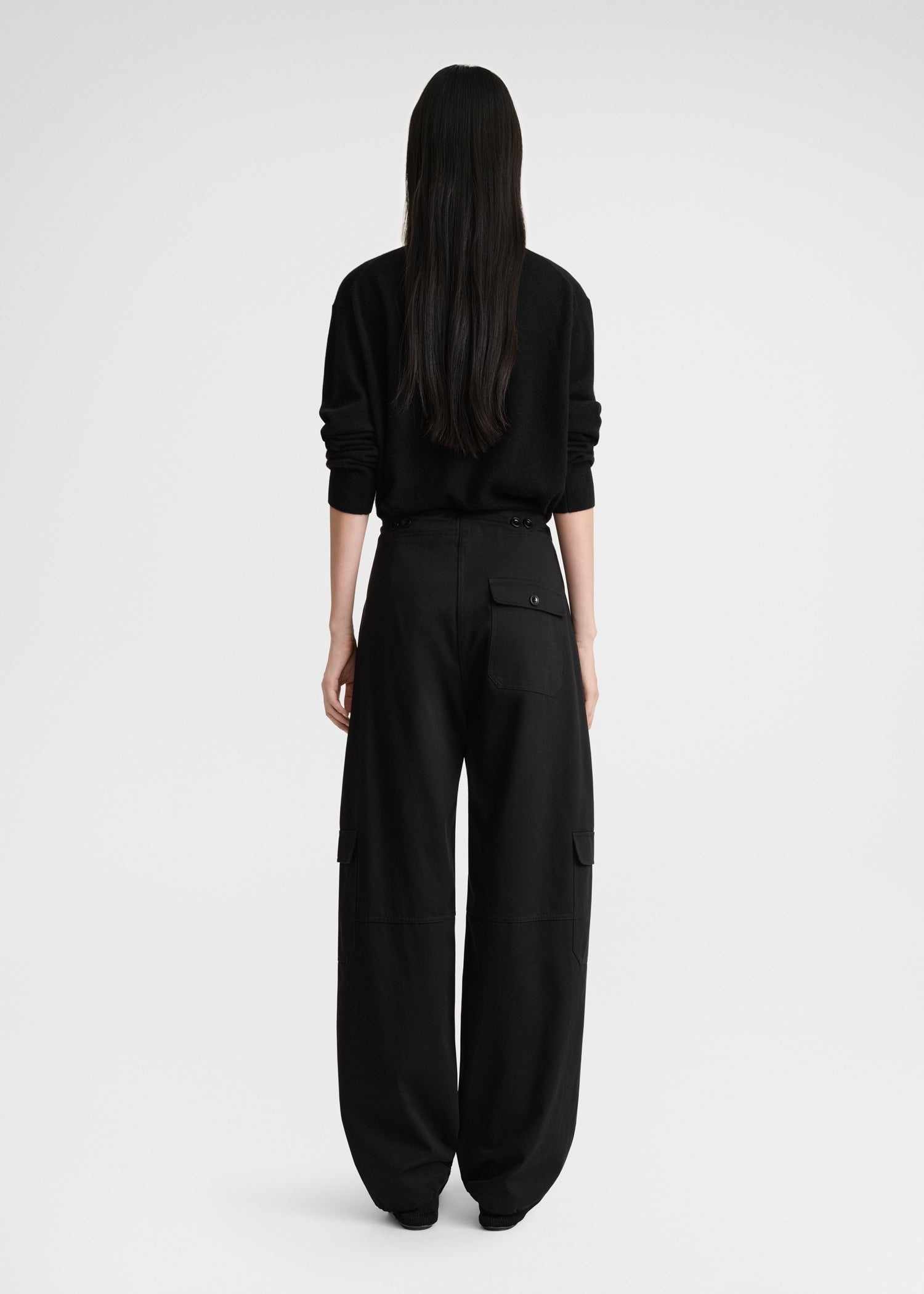 Cotton cargo trousers black - 5