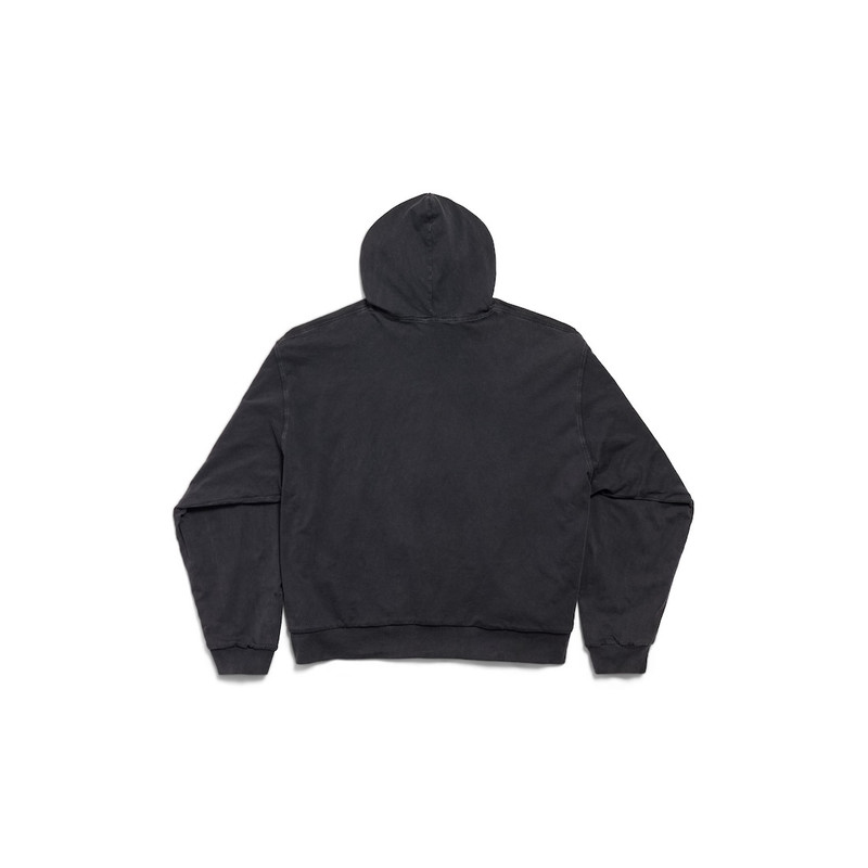 Men's Balenciaga Back Reversible Zip-up Hoodie in Grey/faded Black 9