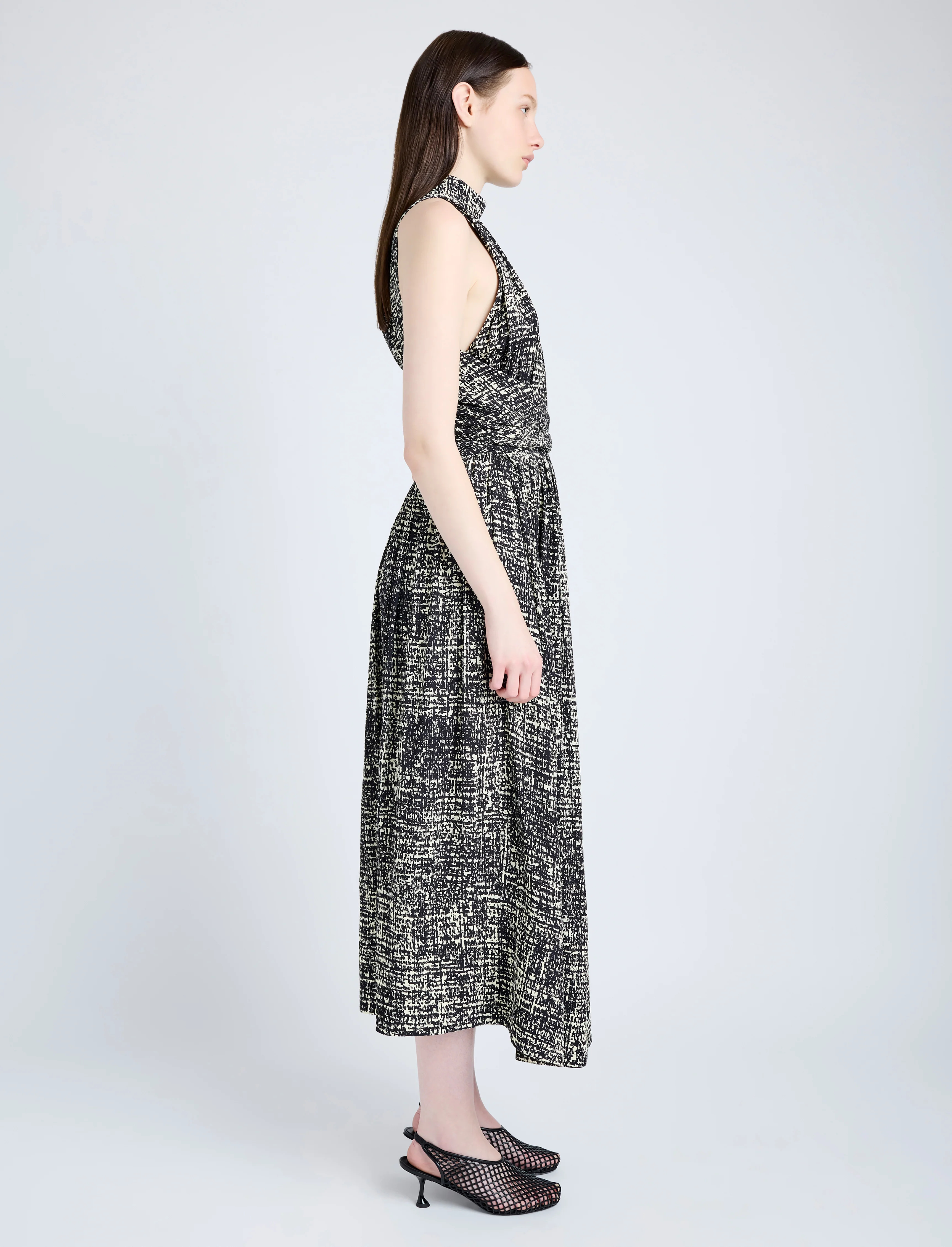 Lola Dress in Printed Viscose Crepe - 3