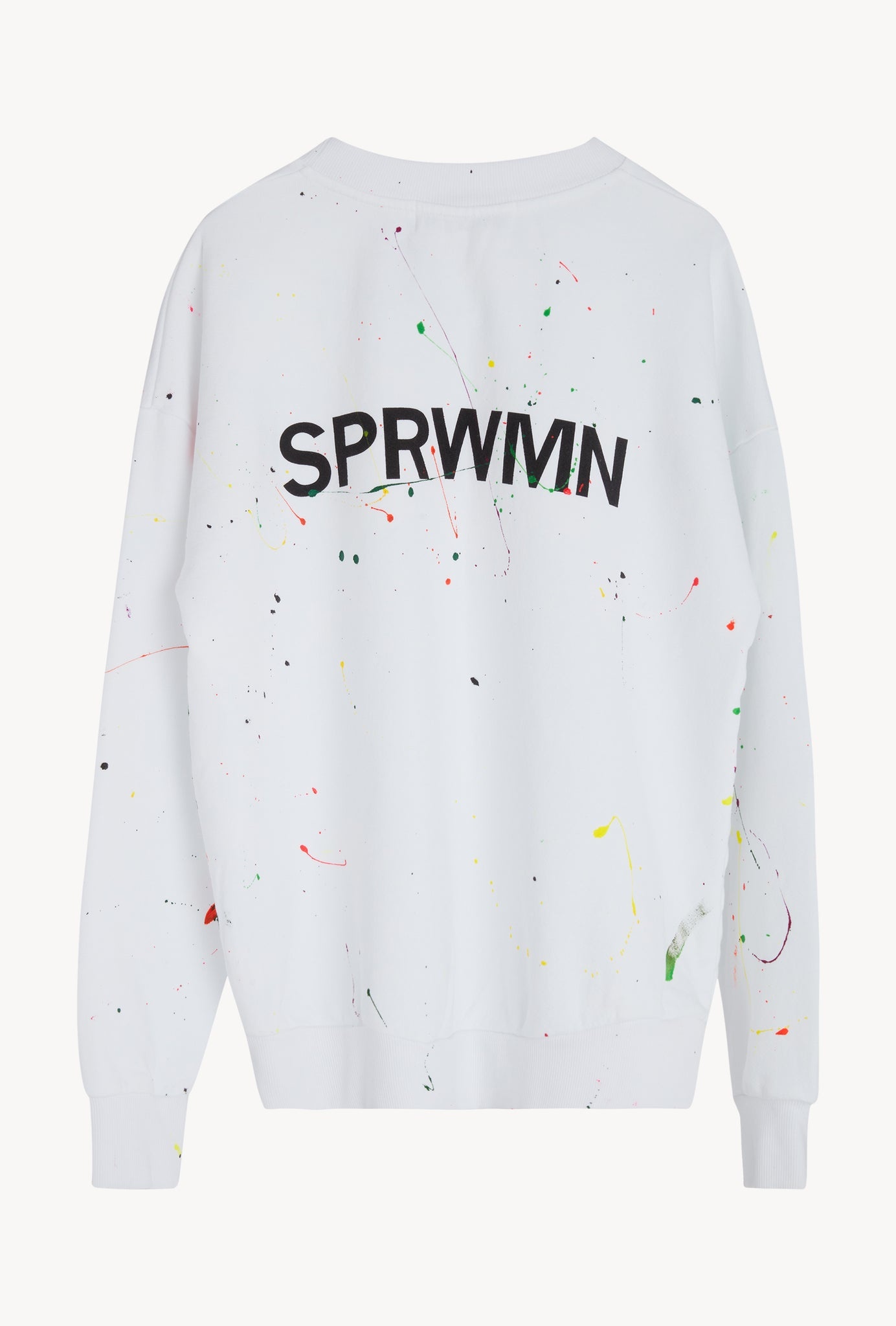 WHITE PAINT SPLATTER COTTON LOGO SWEATSHIRT - 4