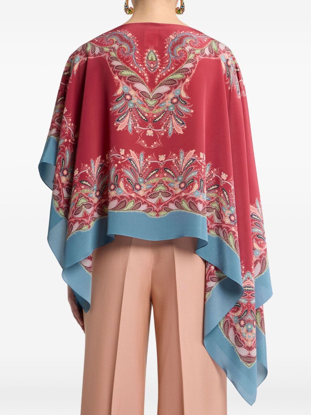 paisley-print asymmetric blouse - 3