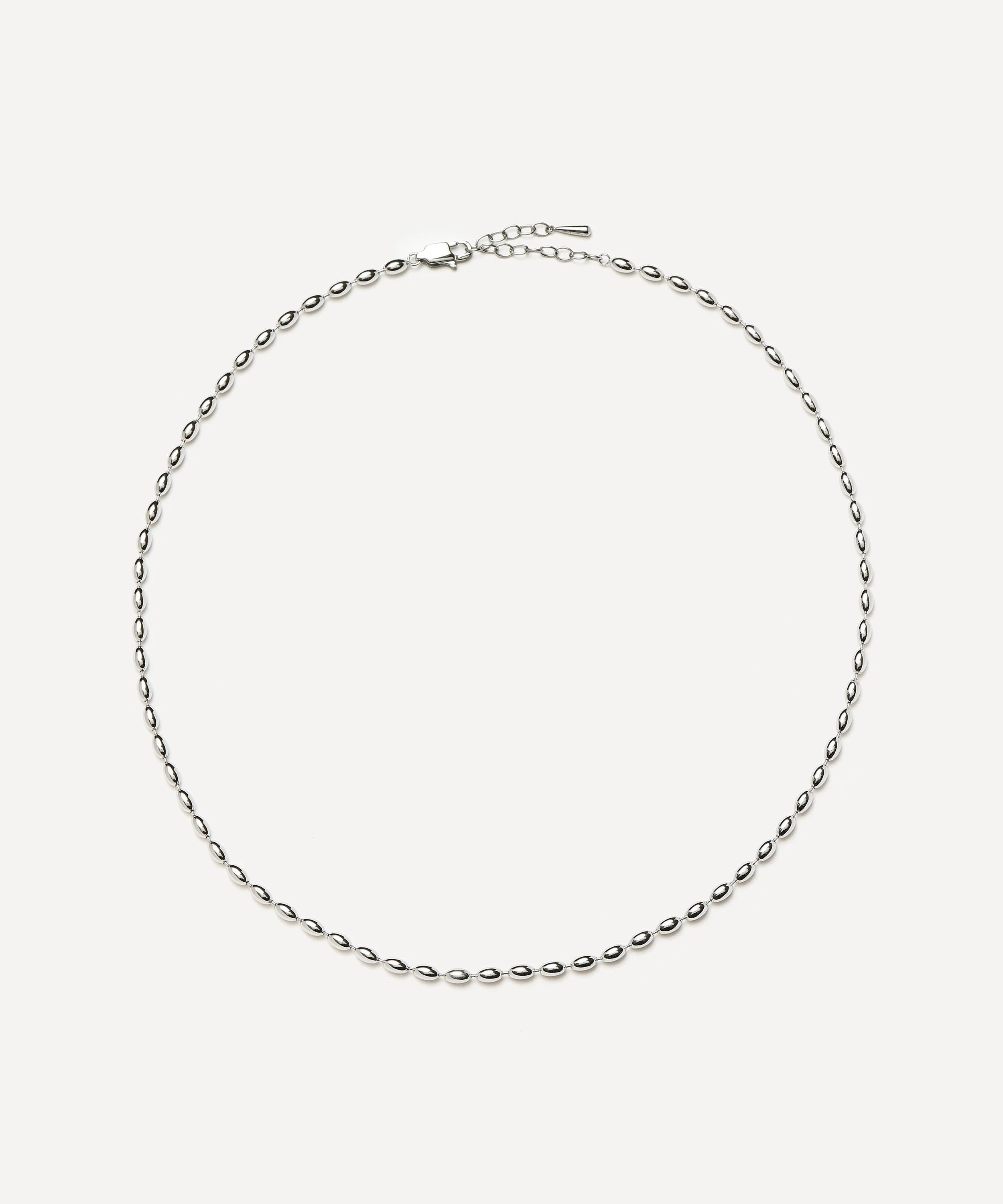 Silver-Plated Molten Olive Chain Necklace - 1