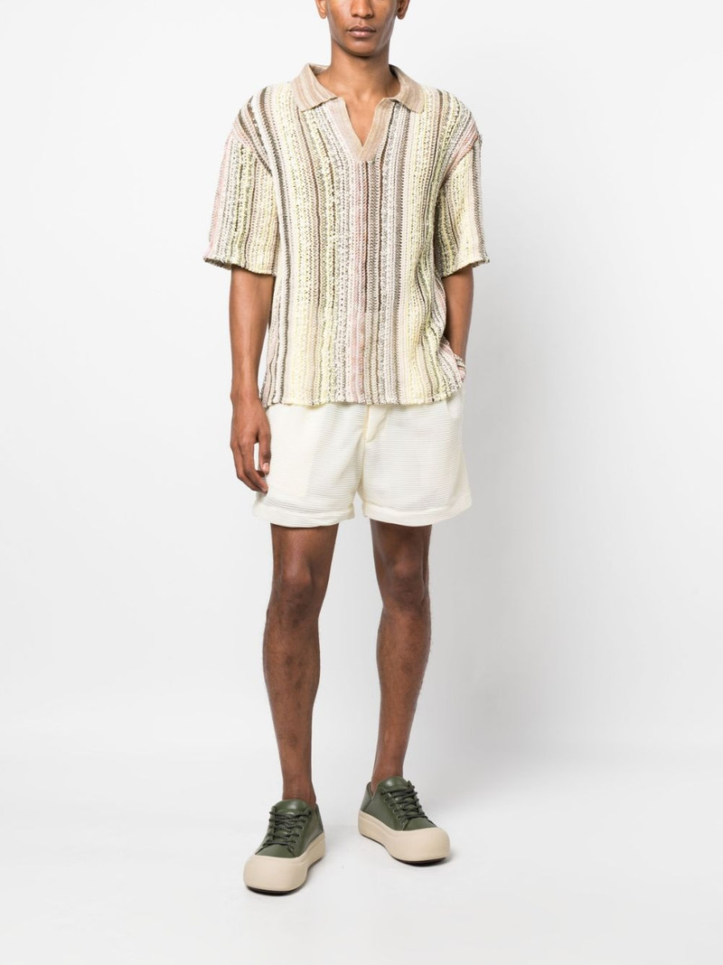 vitelli vertical-stripe knitted polo shirt outlook