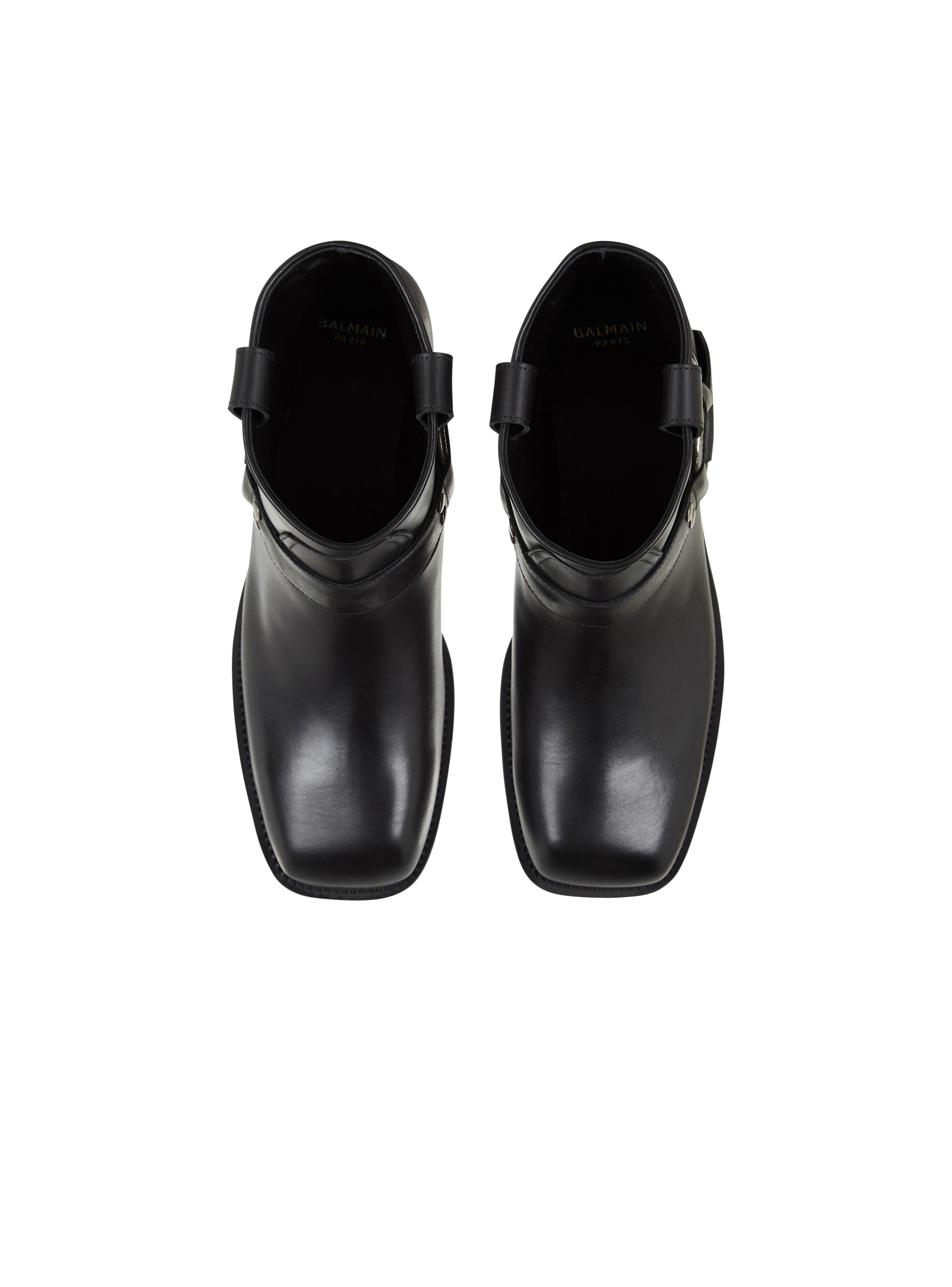 Calfskin leather biker ankle boots - 3