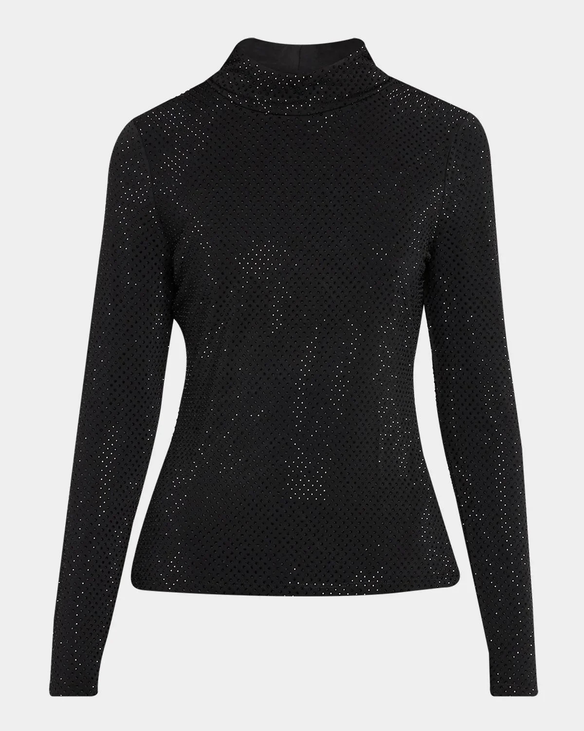 Tyla Crystal Mesh Mock-Neck Top - 1