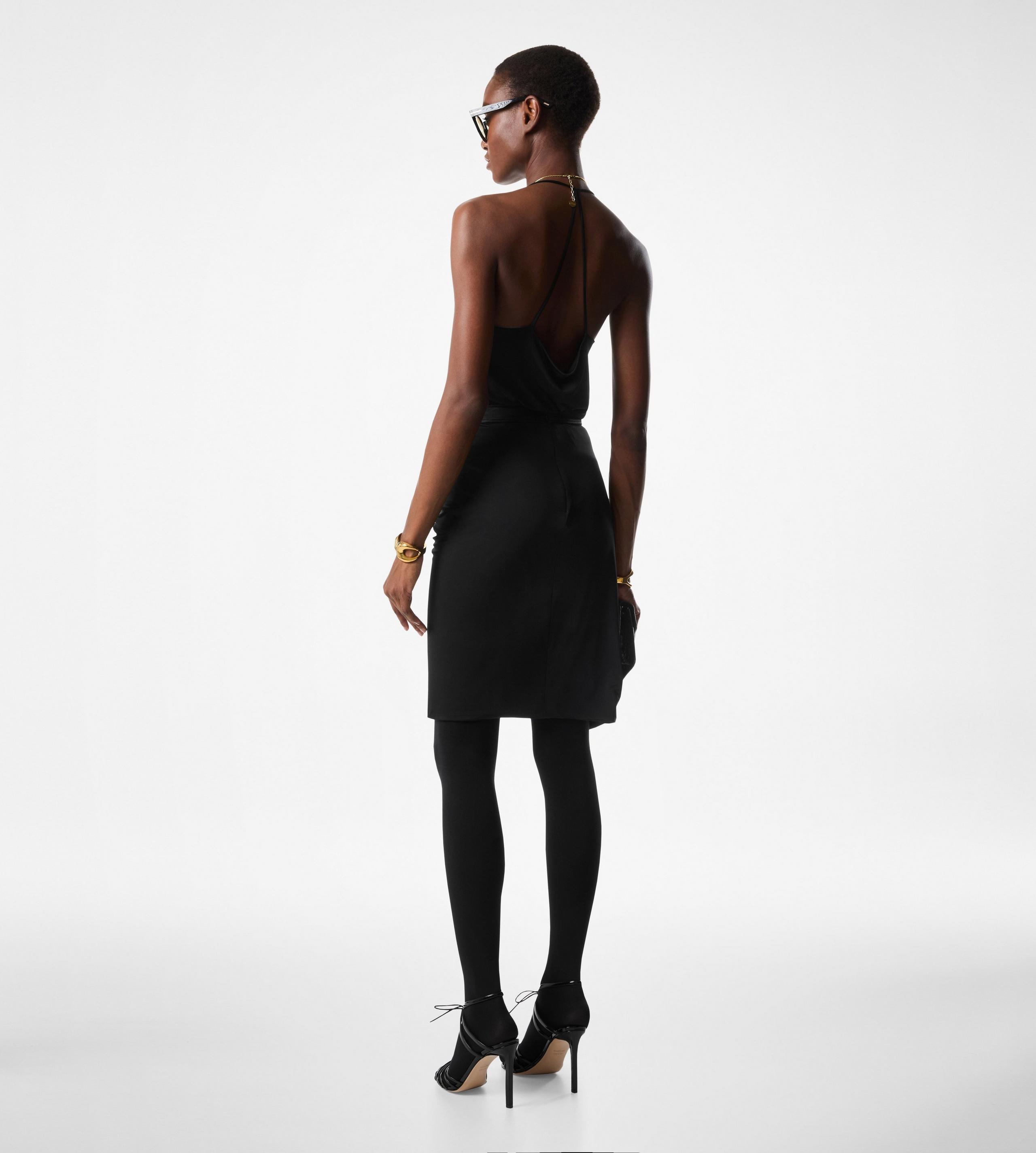 LUSTROUS JERSEY WRAP DRAPED SKIRT - 3