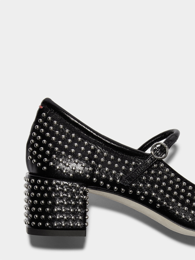 Aline Mini Studs Leather Mary-Jane Pumps 4