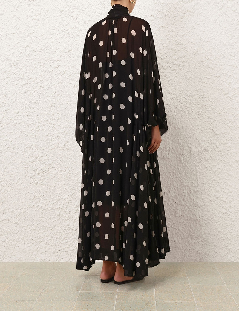 CRUSH TIE NECK BILLOW DRESS 4