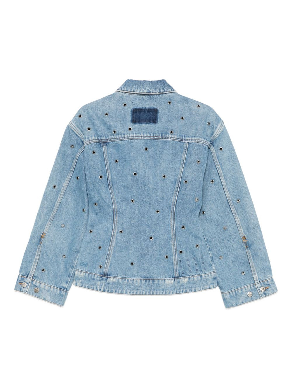 Chroma cinched eyelet-embellished denim jacket - 2