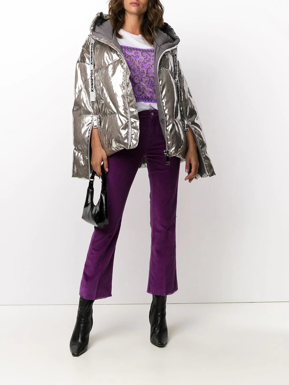 oversized metallic puffer jacket - 2