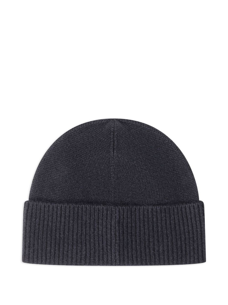 BOSS logo-plaque ribbed beanie hat outlook