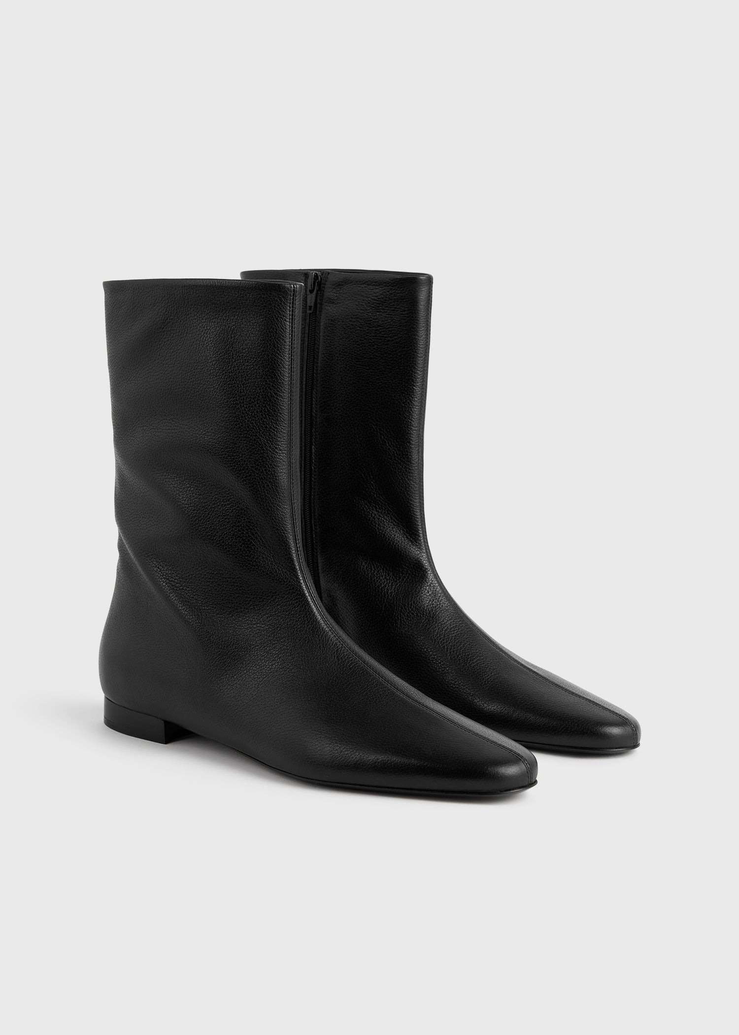 Grained-leather ankle boots black - 7