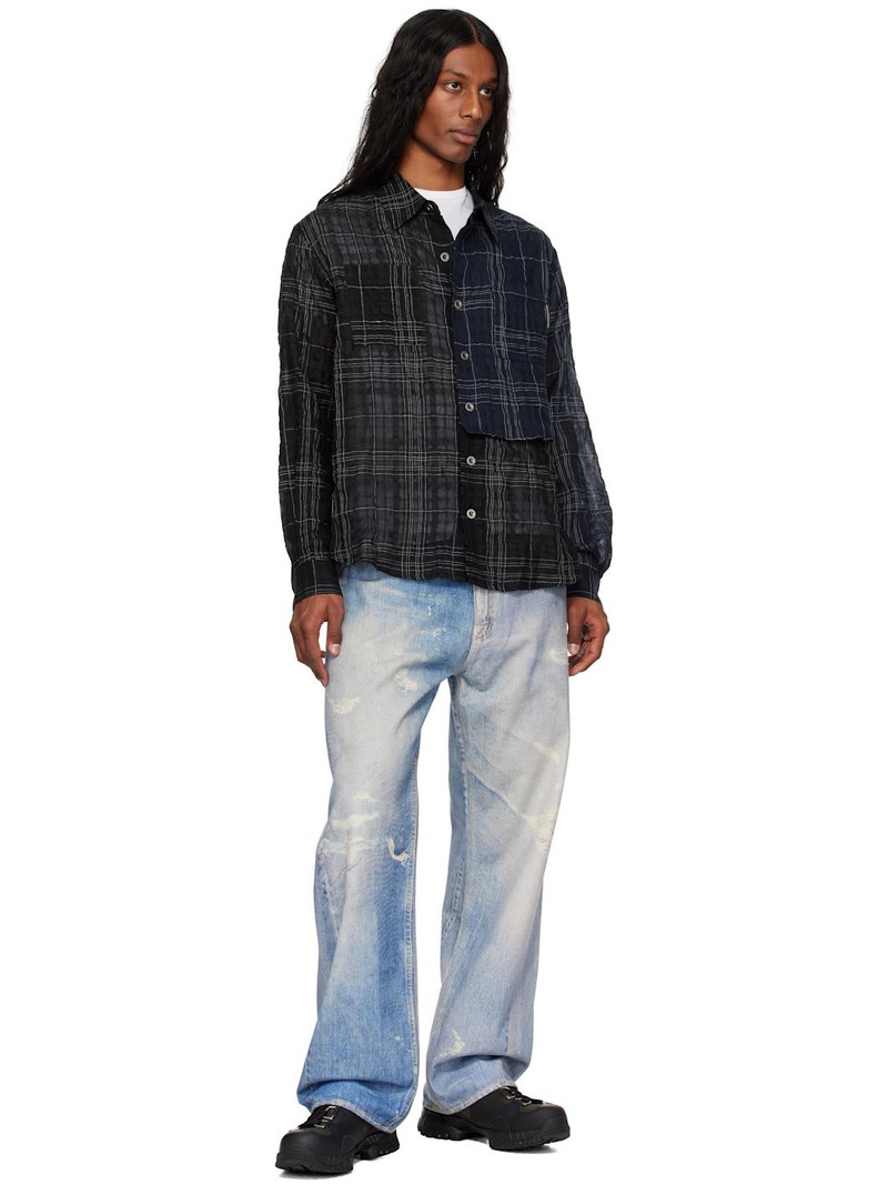 Andersson Bell Black Check Layered Shirt outlook