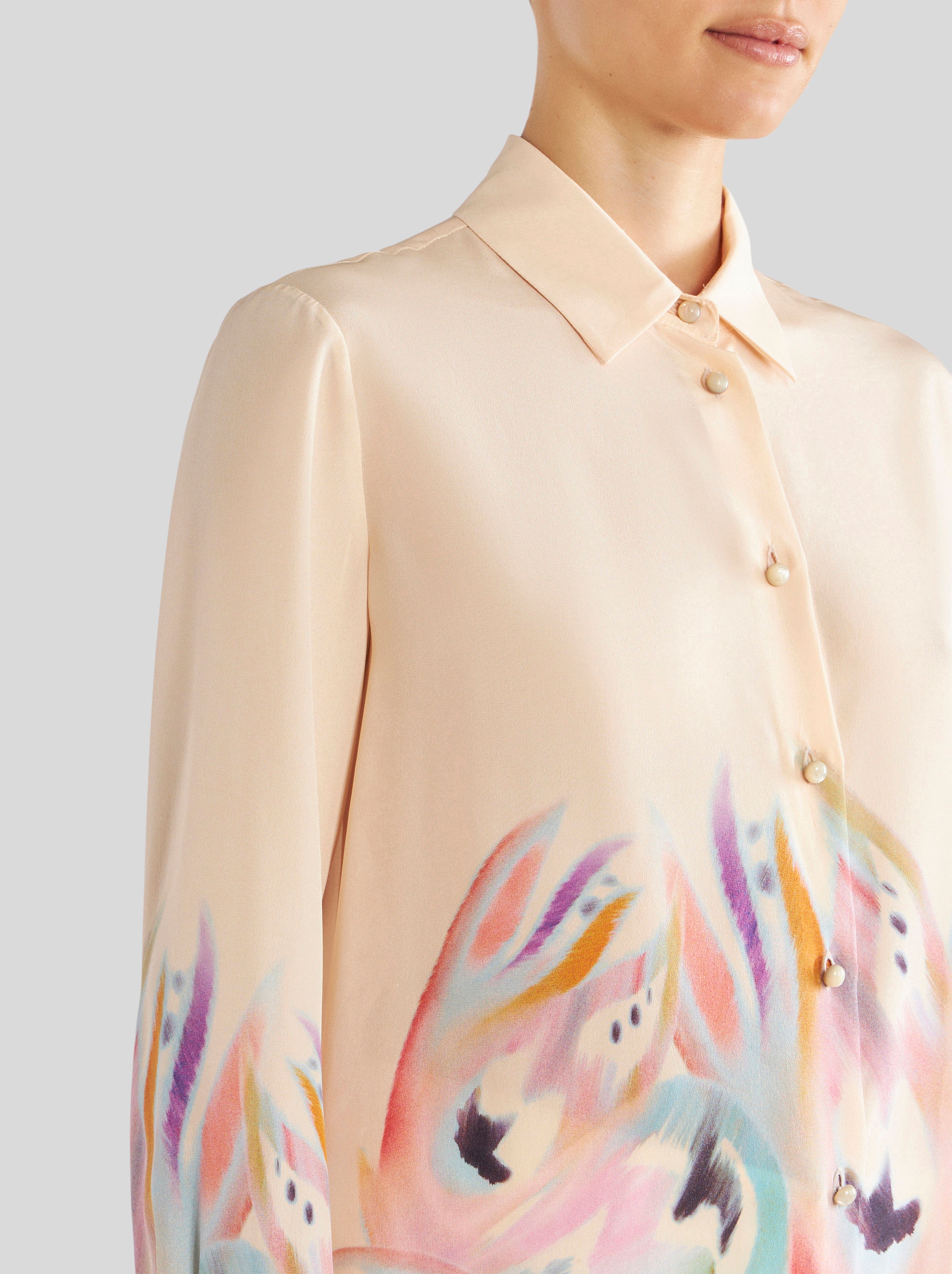 SILK SHIRT WITH BUTTERFLY WING - 3
