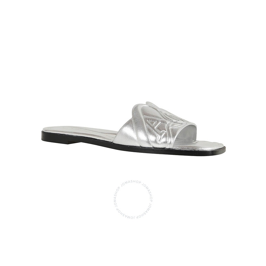 Alexander McQueen Embossed Seal Leather Slides - 2