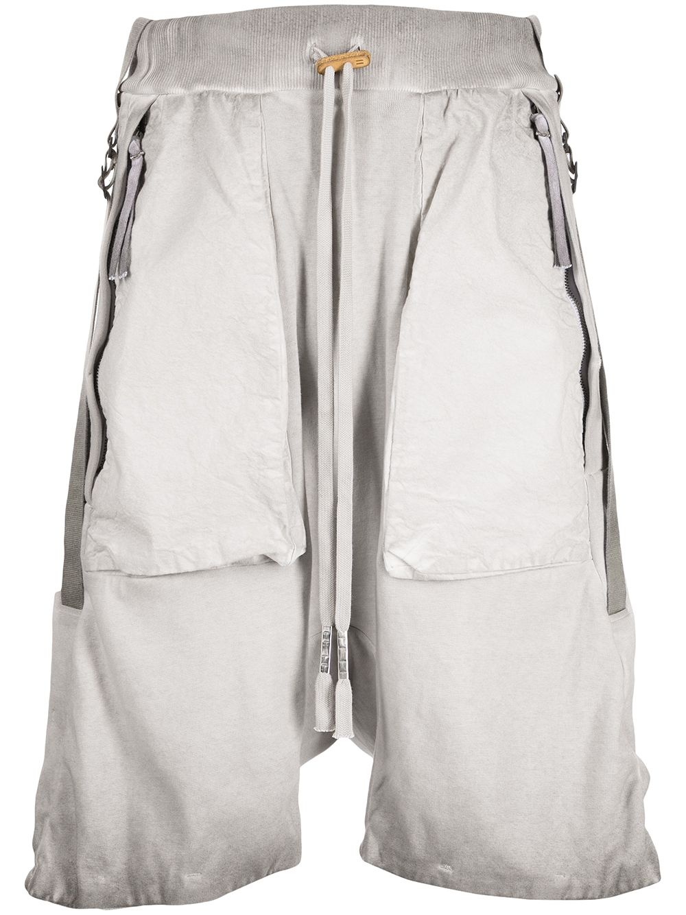 stonewashed cargo shorts - 1