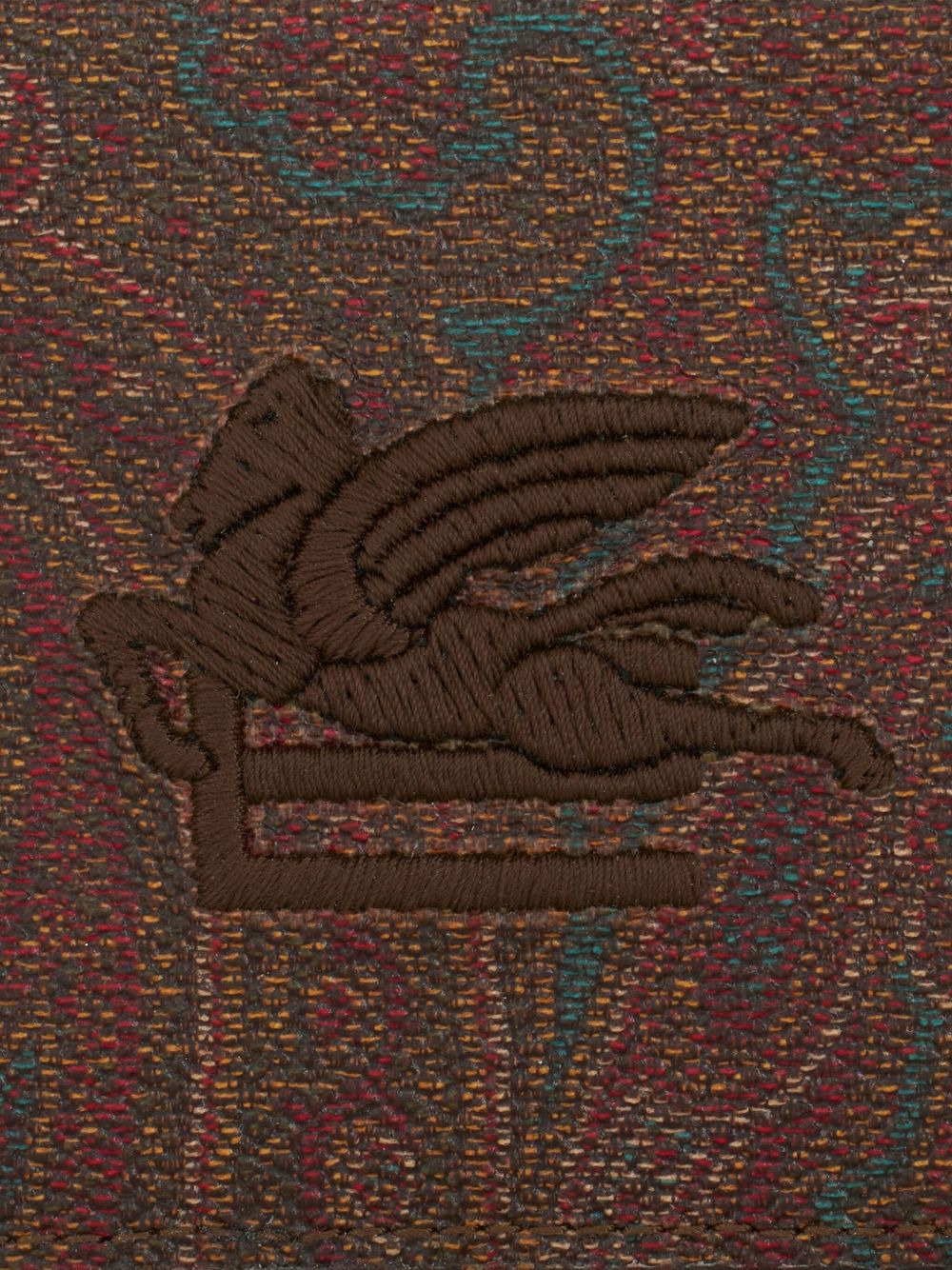 paisley-pattern embroidered-detail cardholder - 2