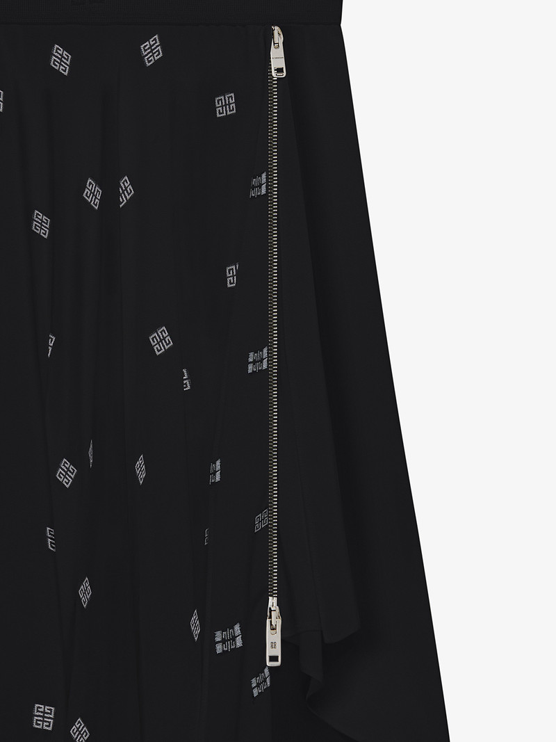 DRESS IN 4G SILK WITH ASYMMETRICAL RUFFLED SKIRT 5