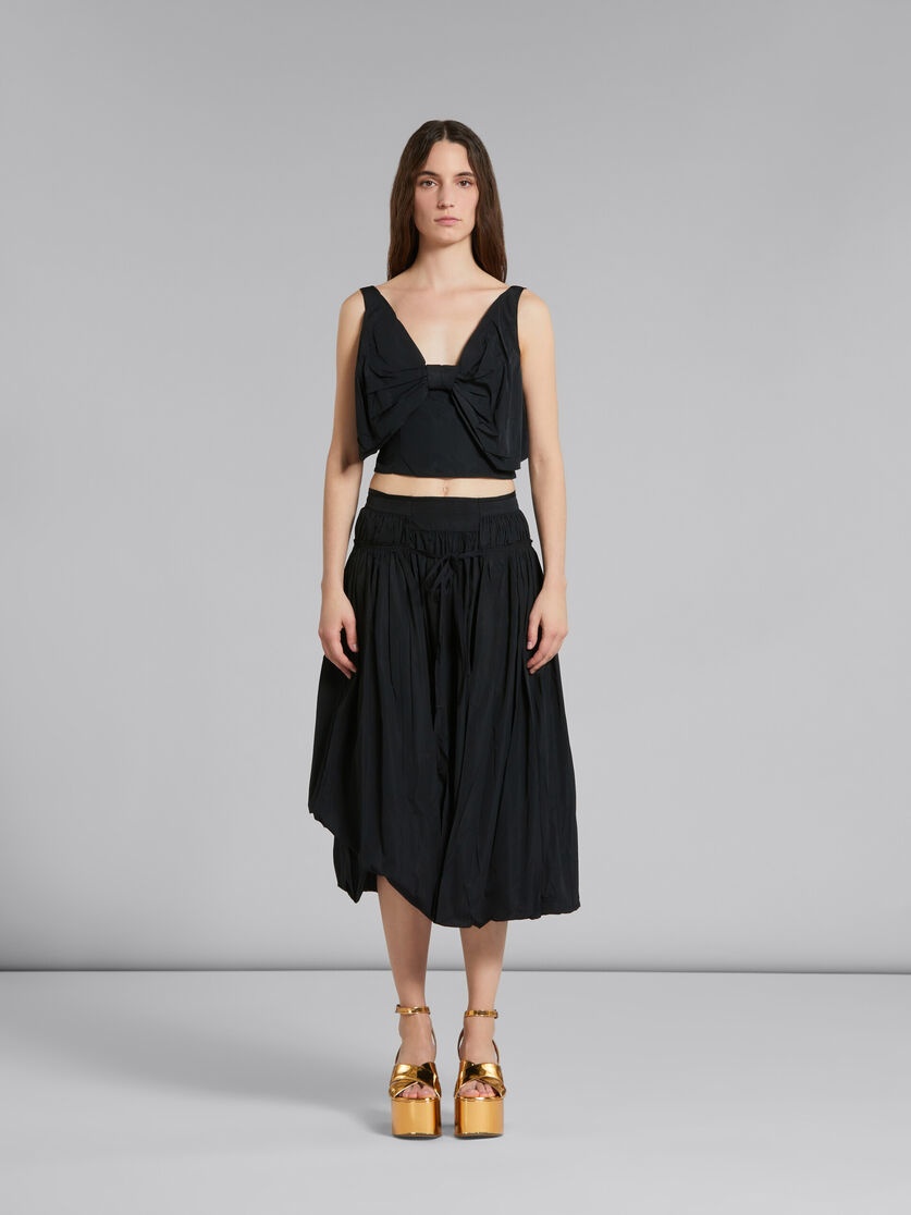 BLACK TAFFETA SKIRT WITH BALLOON SILHOUETTE - 2