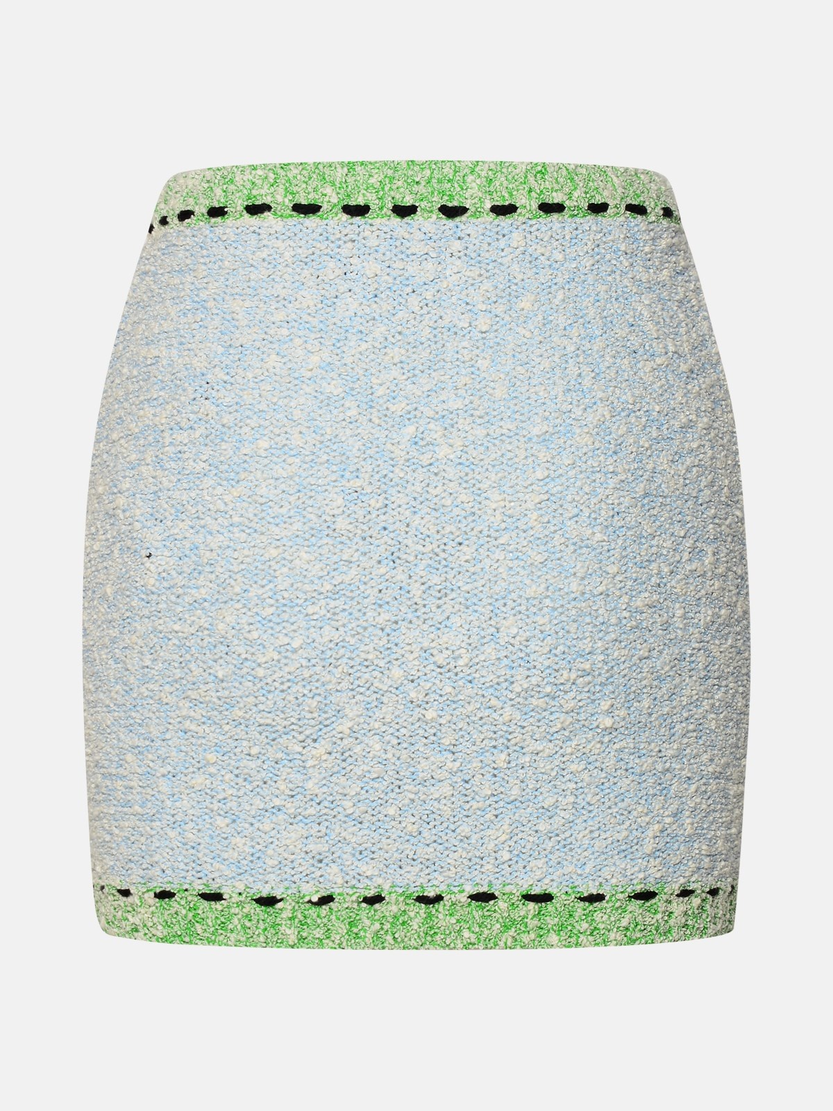 LIGHT BLUE COTTON BLEND MINISKIRT - 3