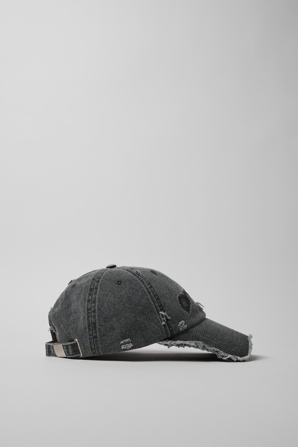 Faded Black Distorted Washed Cap - 3